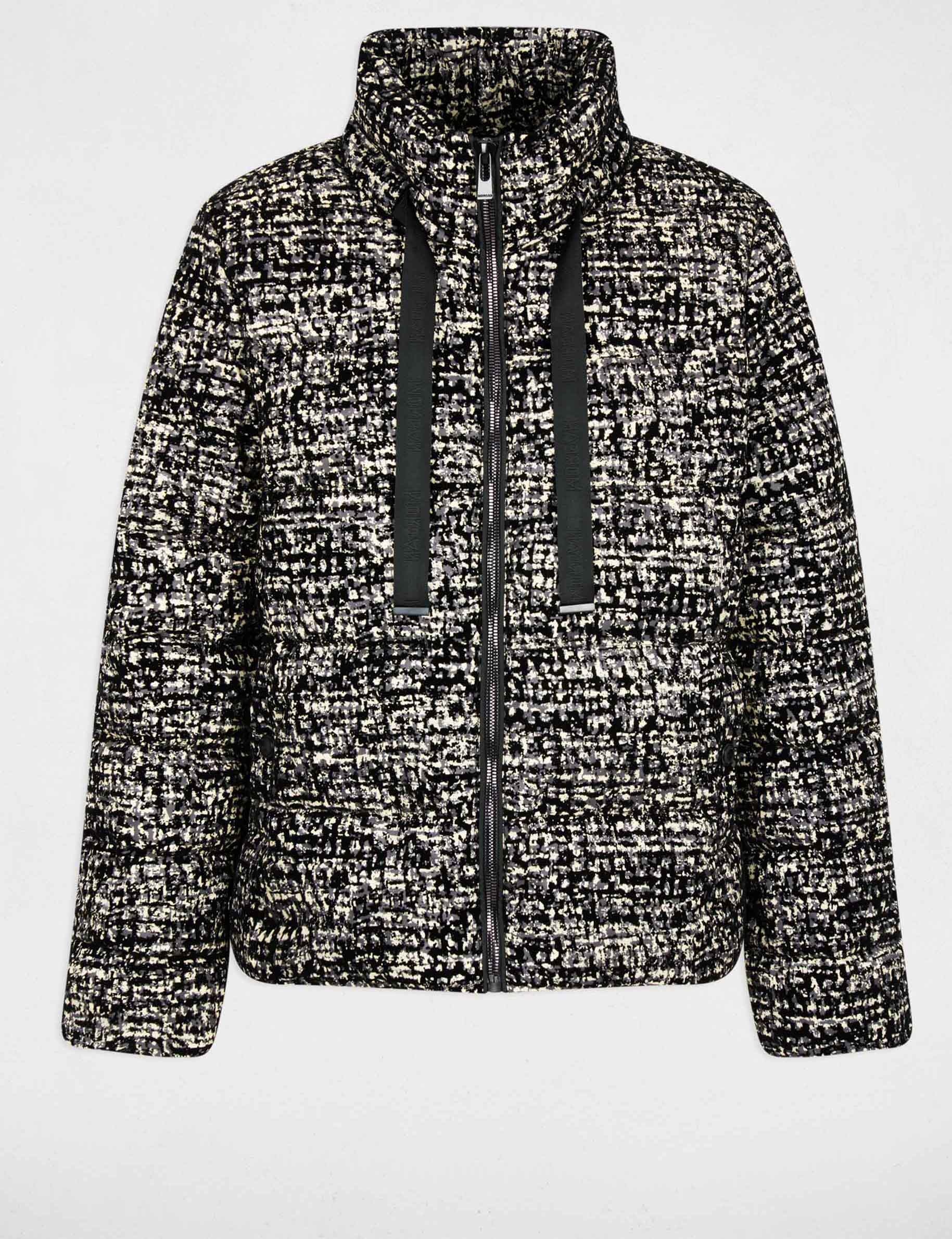 Chaqueta tweed con cuello alto multicolor mujer