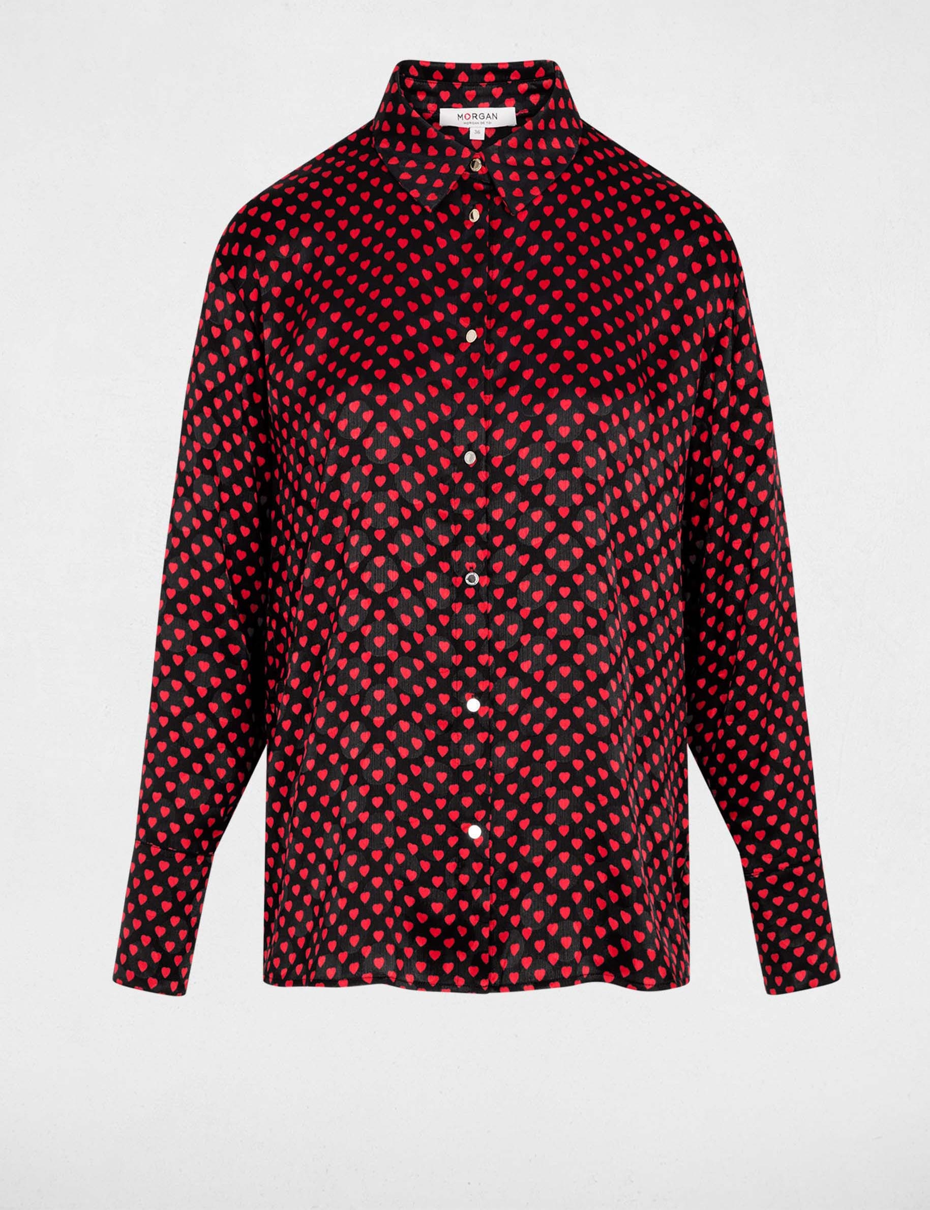 Camisa con cuello vuelto multicolor mujer