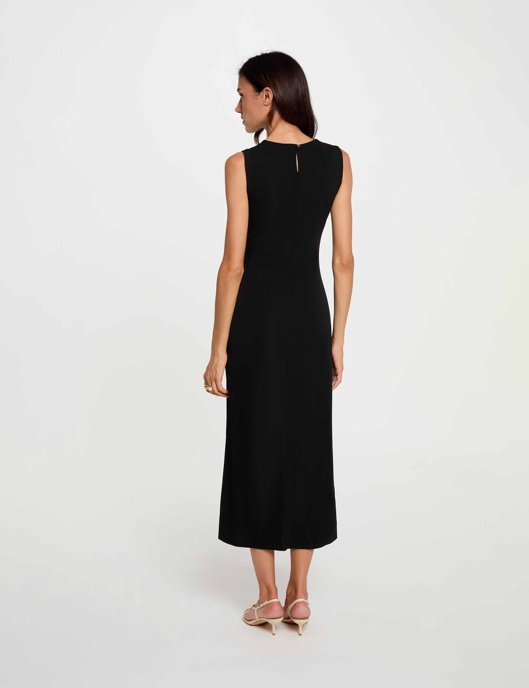 Vestido largo sin mangas negro mujer
