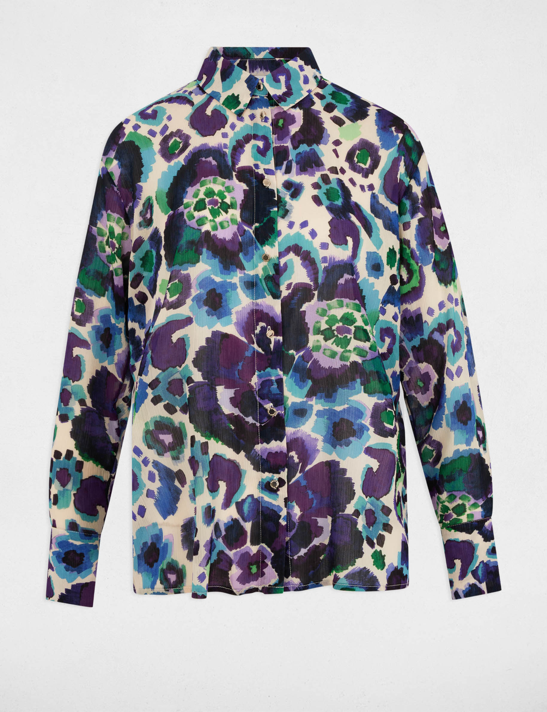 camisa recta estampada multicolor mujer Camisa recta estampada multicolor mujer
