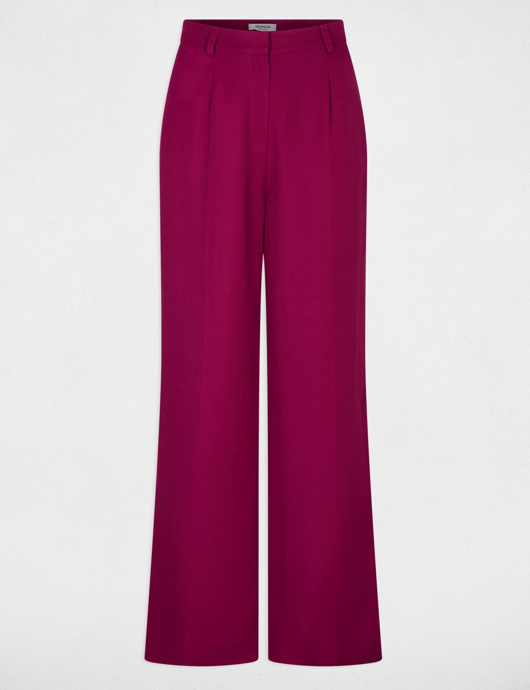 Pantal&oacute;n ancho de tiro alto ciruela mujer