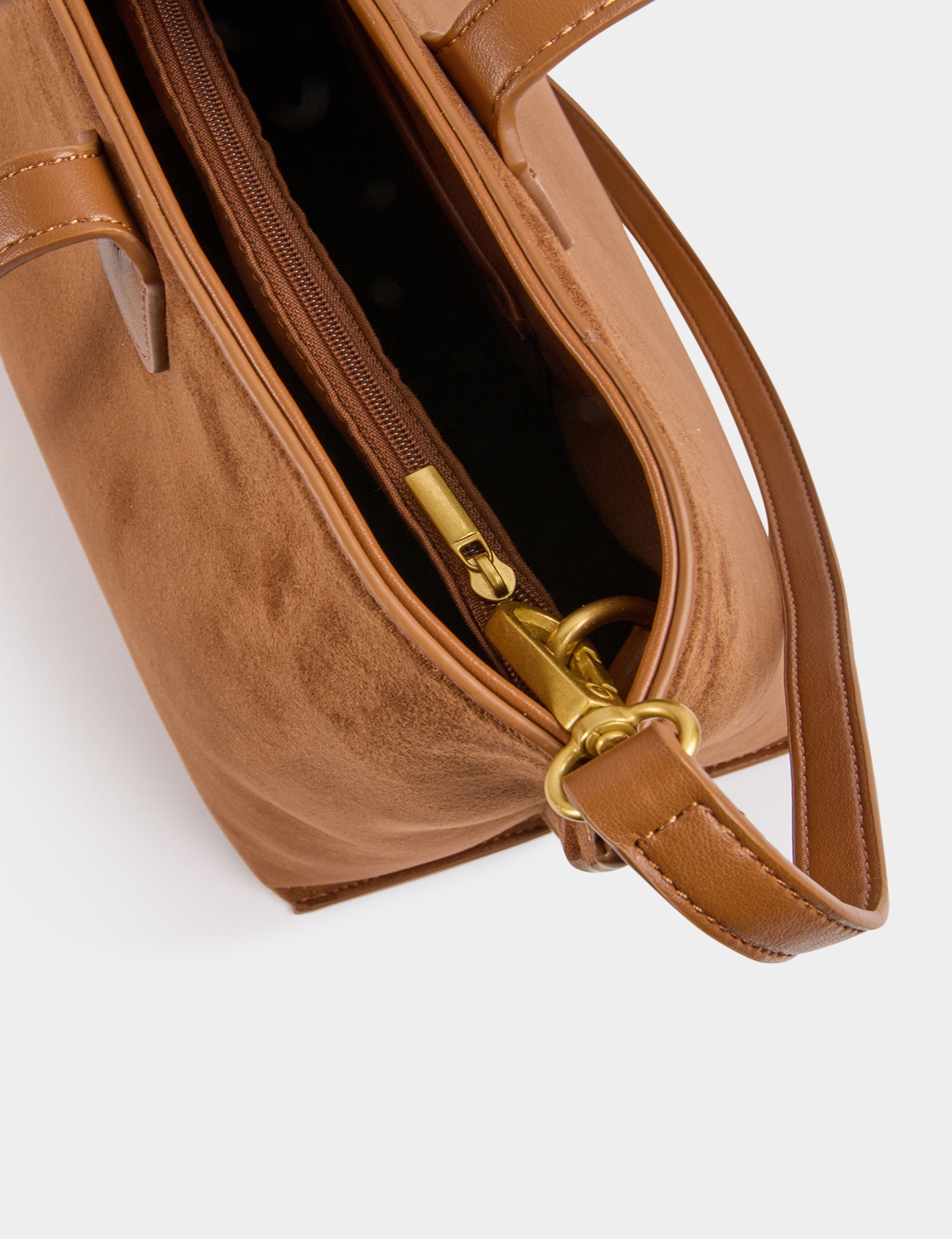 Bolso tote con tachuelas c&aacute;mel mujer