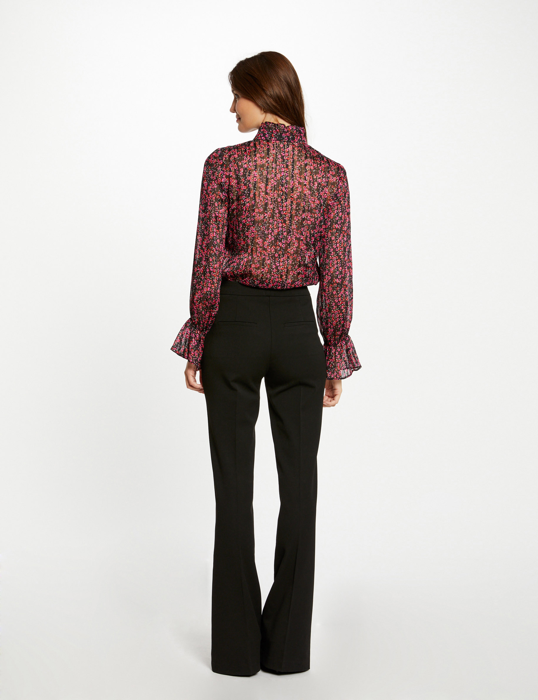 Camisa manga larga estampado floral multico mujer