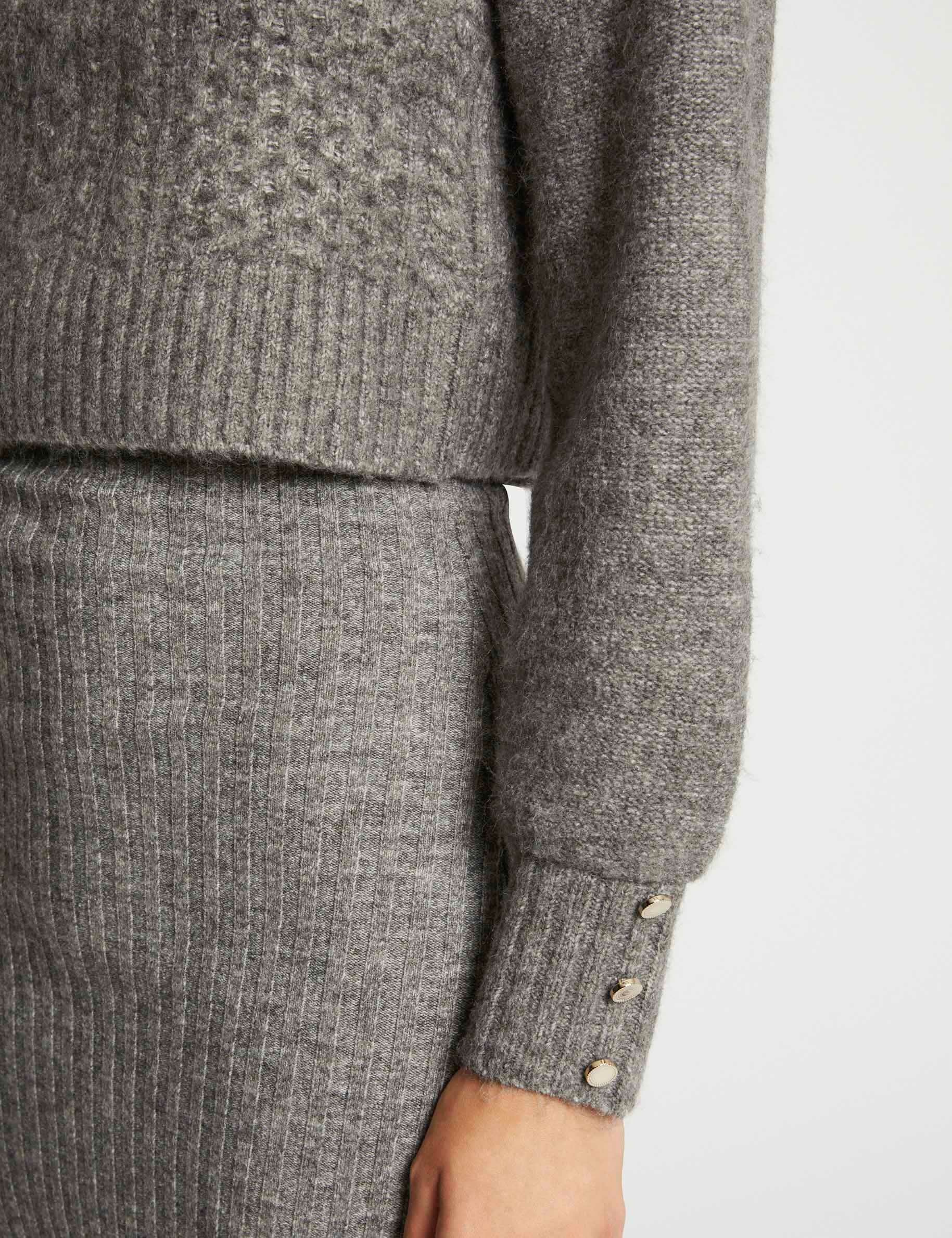 Vestido de punto ajustado efecto 2 en 1 gris anthracite mujer