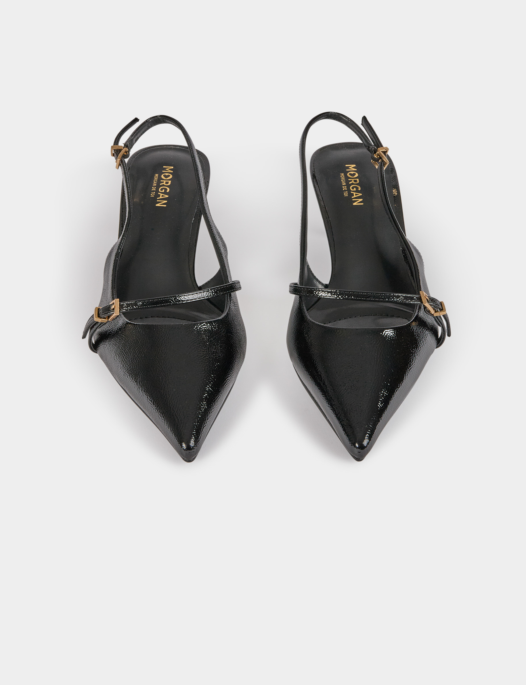 Zapato slingback negro mujer