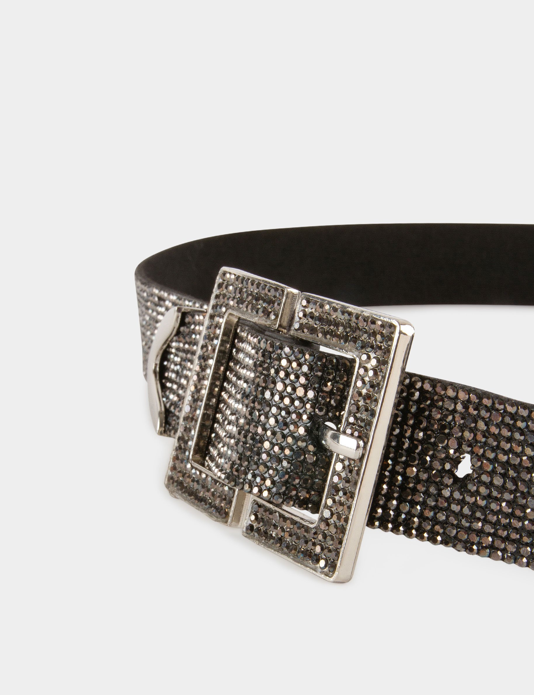 cinturon con strass gris claro mujer Cinturón con strass gris claro mujer