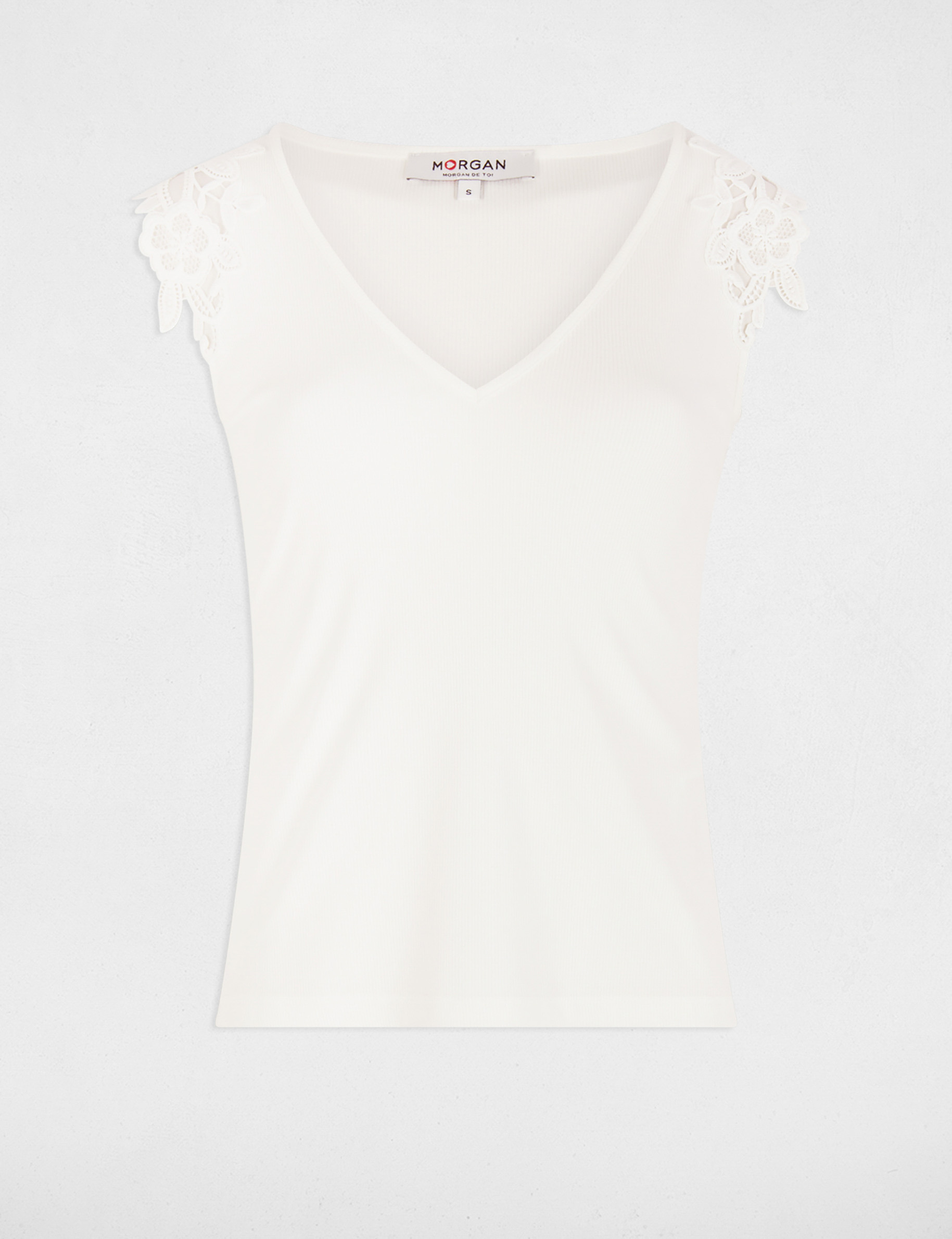 top sin manga blanco mujer Top sin manga blanco mujer