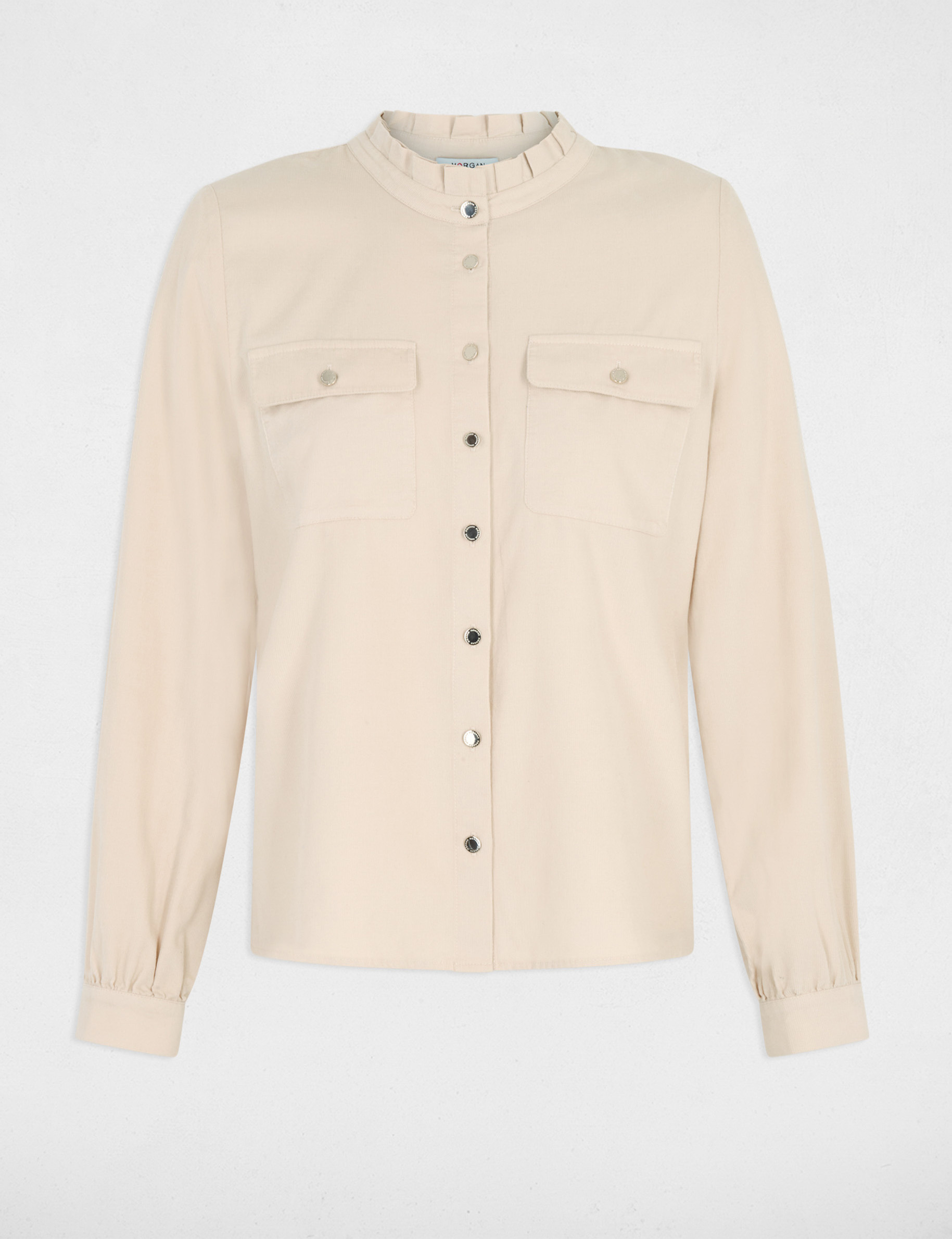 Camisa de pana marfil mujer