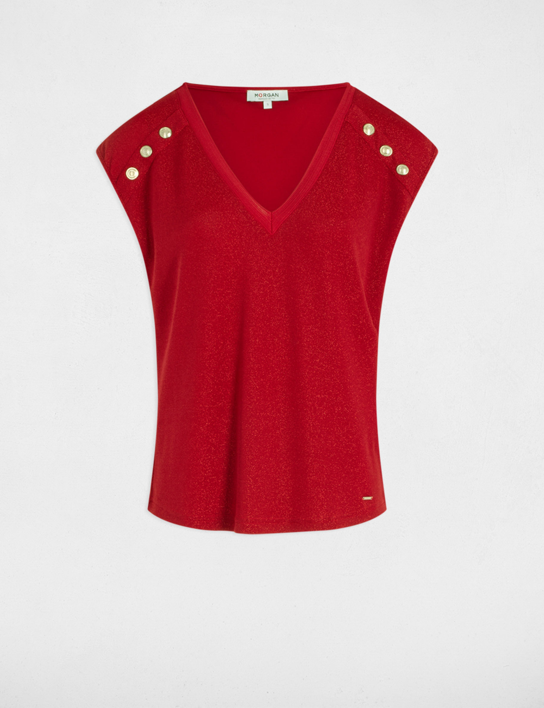 camiseta de manga corta rojo mujer Camiseta de manga corta rojo mujer