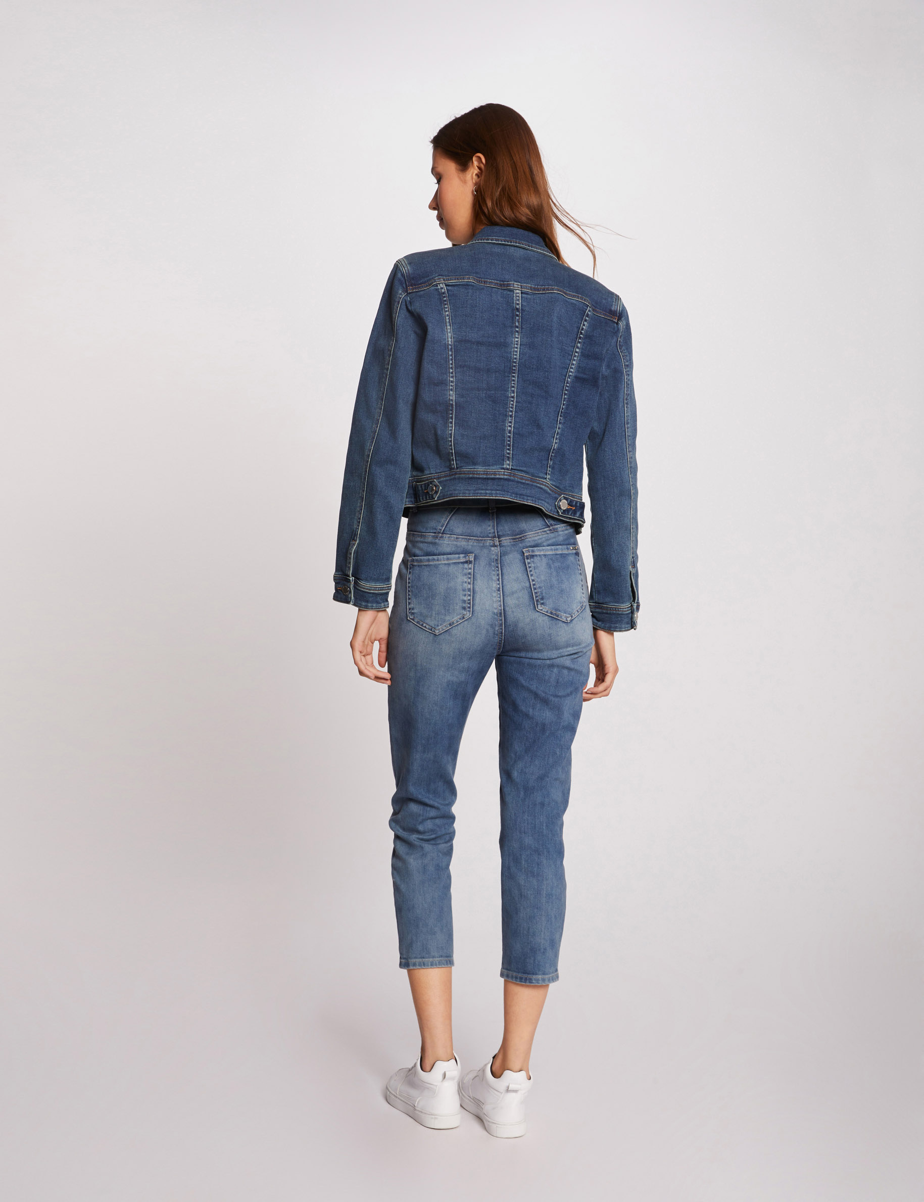 Chaqueta vaquera recta con botones vaquero stone mujer Chaqueta vaquera recta con botones vaquero stone mujer