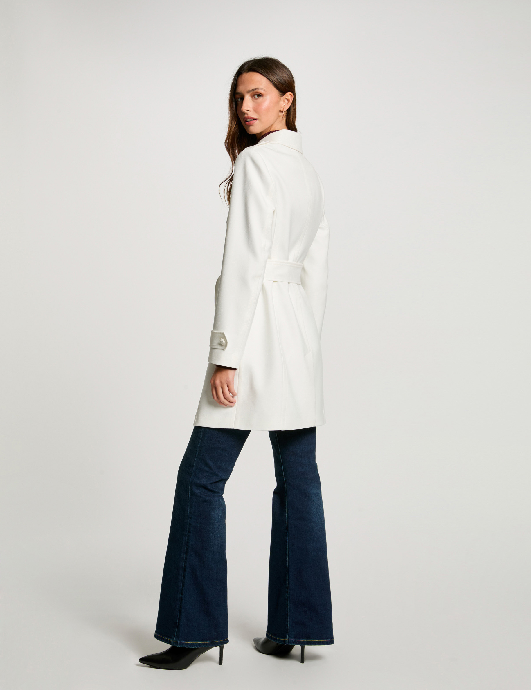 abrigo larga con cremallera blanco mujer Abrigo larga con cremallera blanco mujer