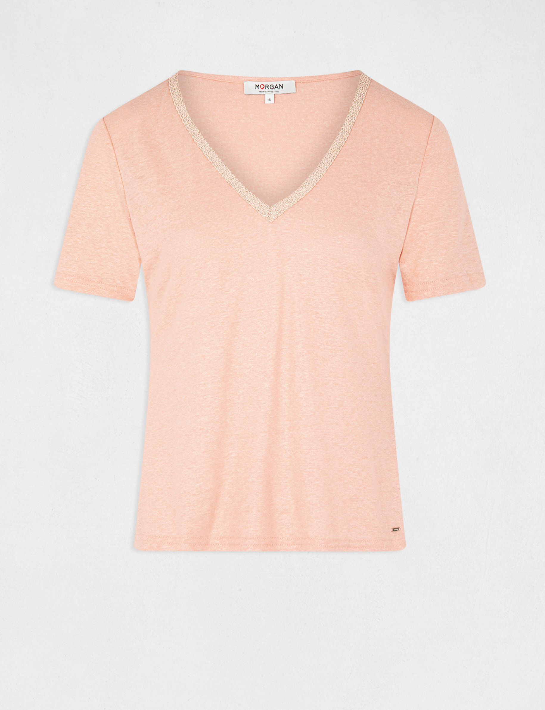 Camiseta manga corta con escote en V mujer Camiseta manga corta con escote en V mujer