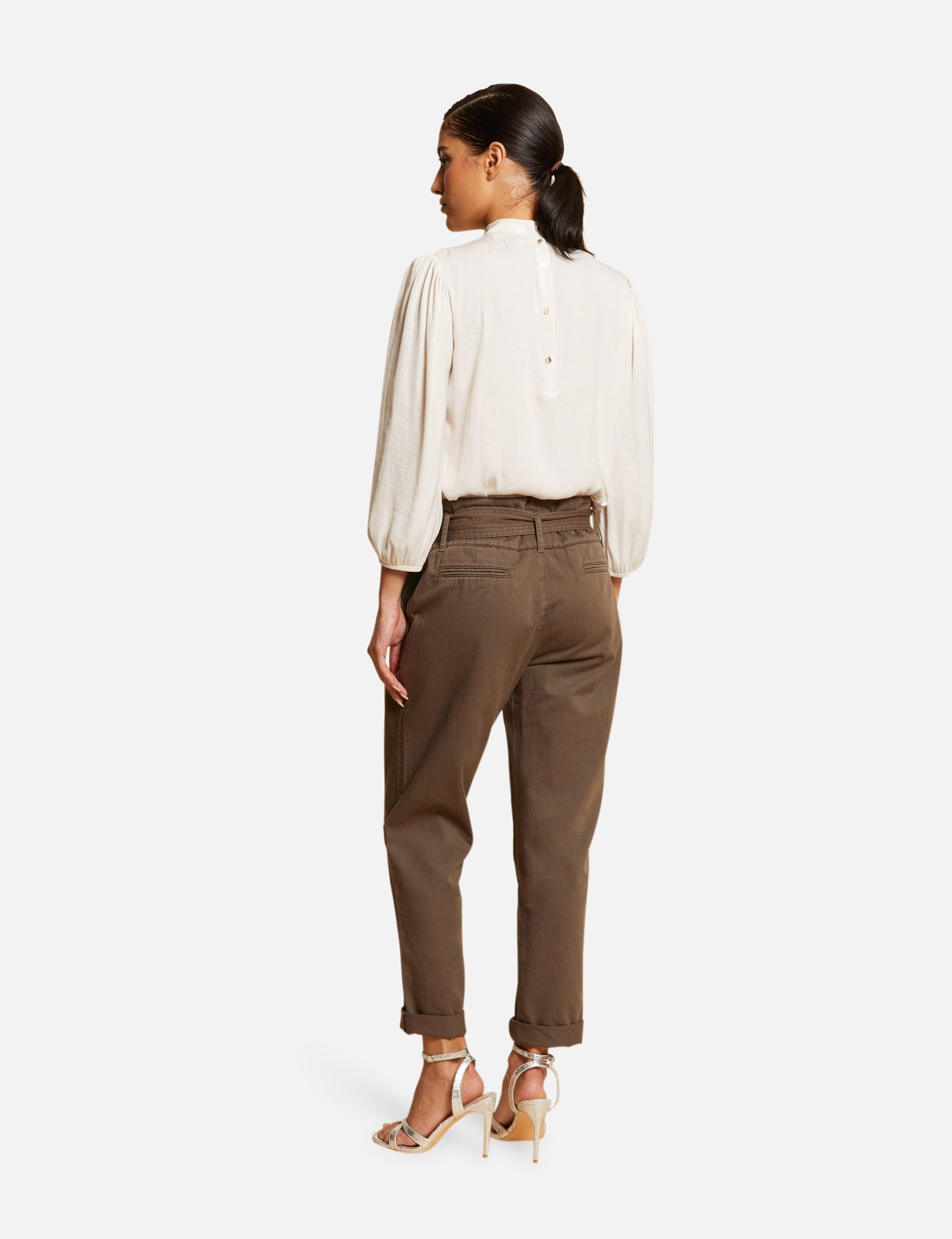 Blusa manga 3/4 efecto satinado mujer Blusa manga 3/4 efecto satinado mujer