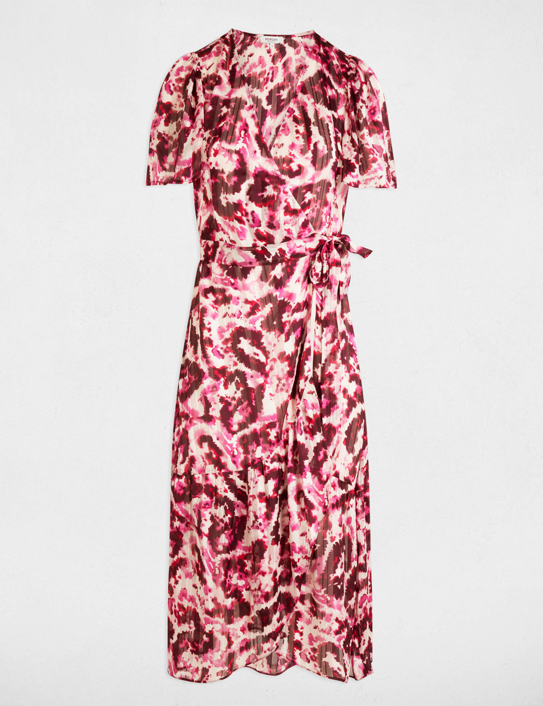 vestido midi cruzado multicolor mujer Vestido midi cruzado multicolor mujer