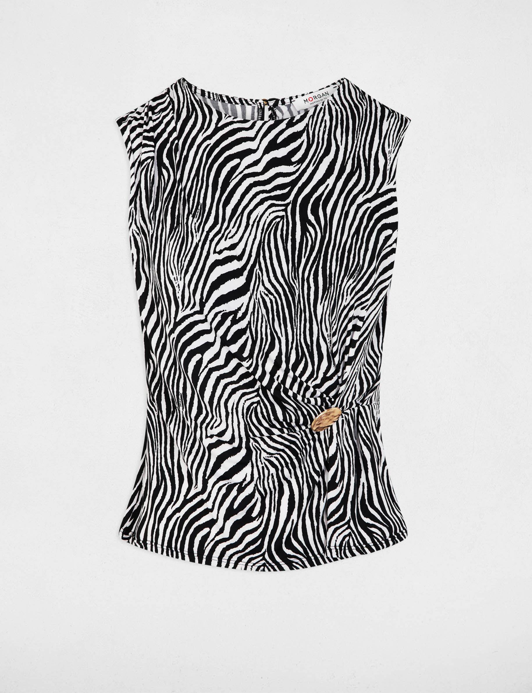 Camiseta ajustada sin mangas multicolor mujer