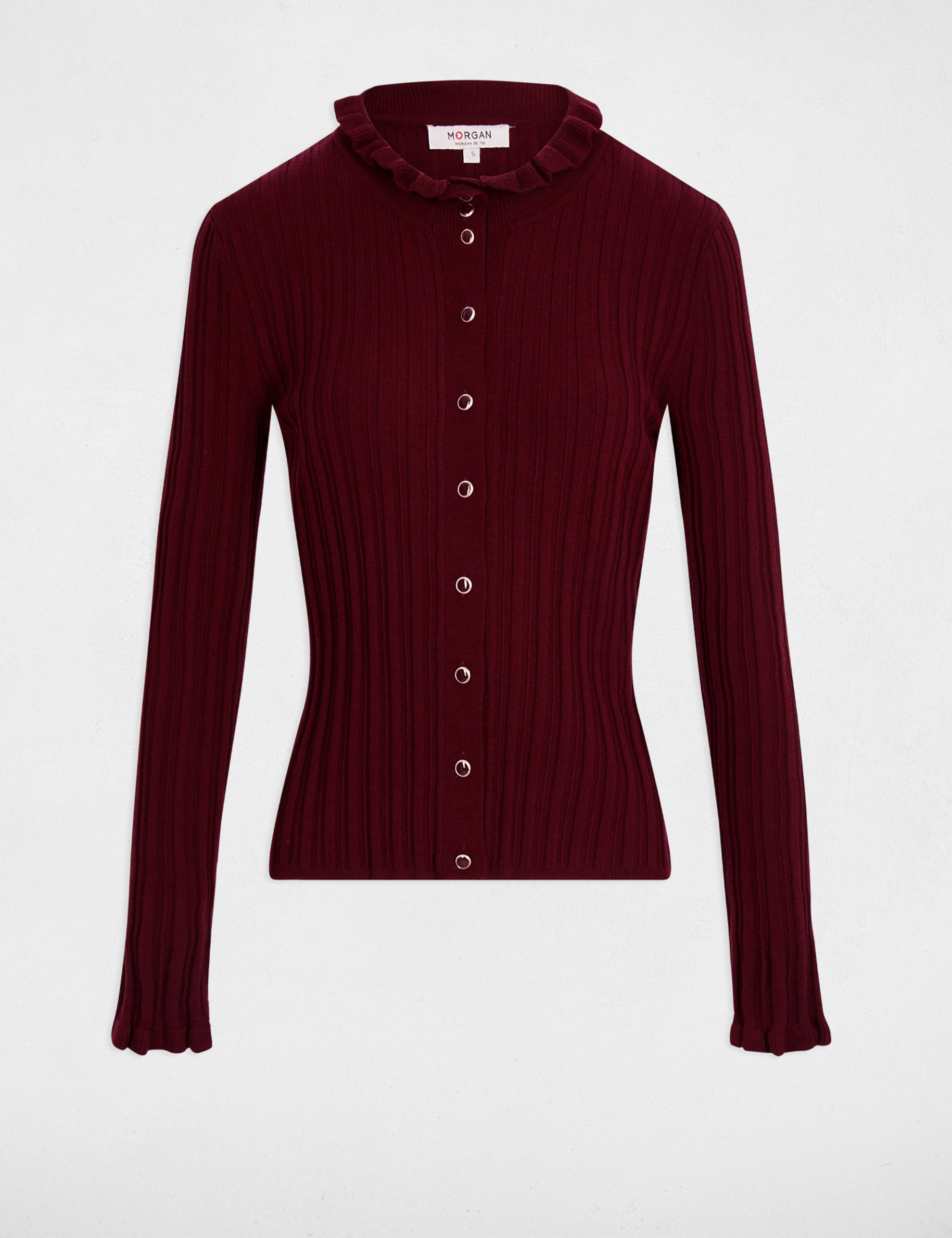 Jersey de cuello alto ajustado ciruela mujer