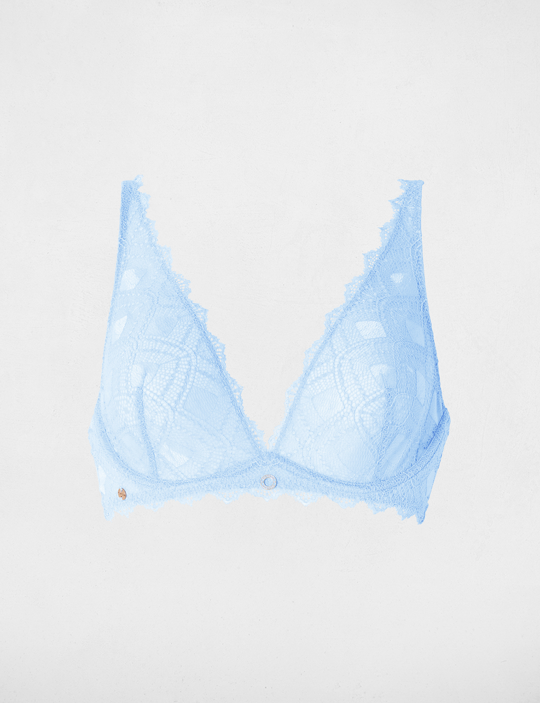 Sujetador de encaje con tirantes finos azul mujer