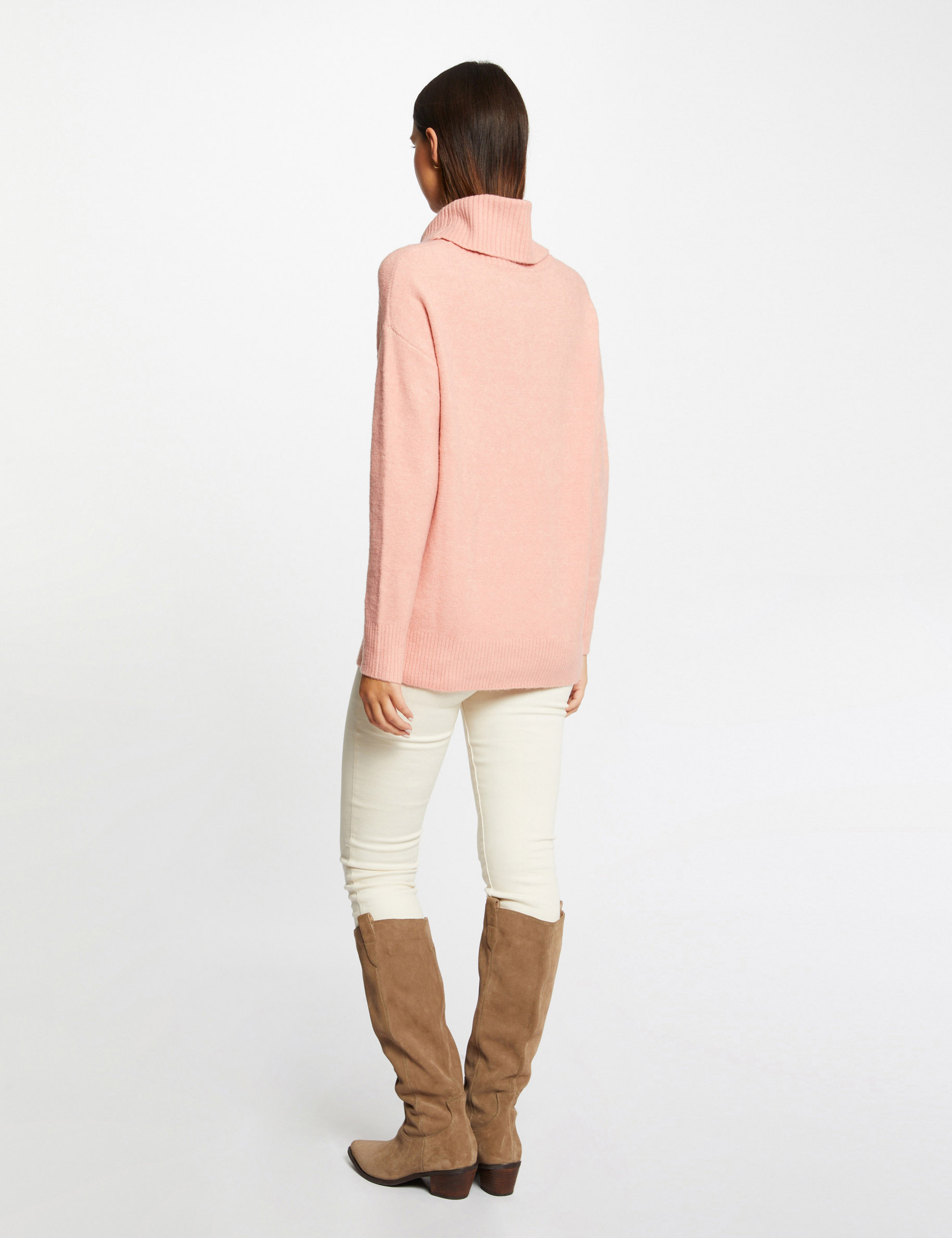 jersey manga larga con cuello de tortuga corail mujer Jersey manga larga con cuello de tortuga corail mujer