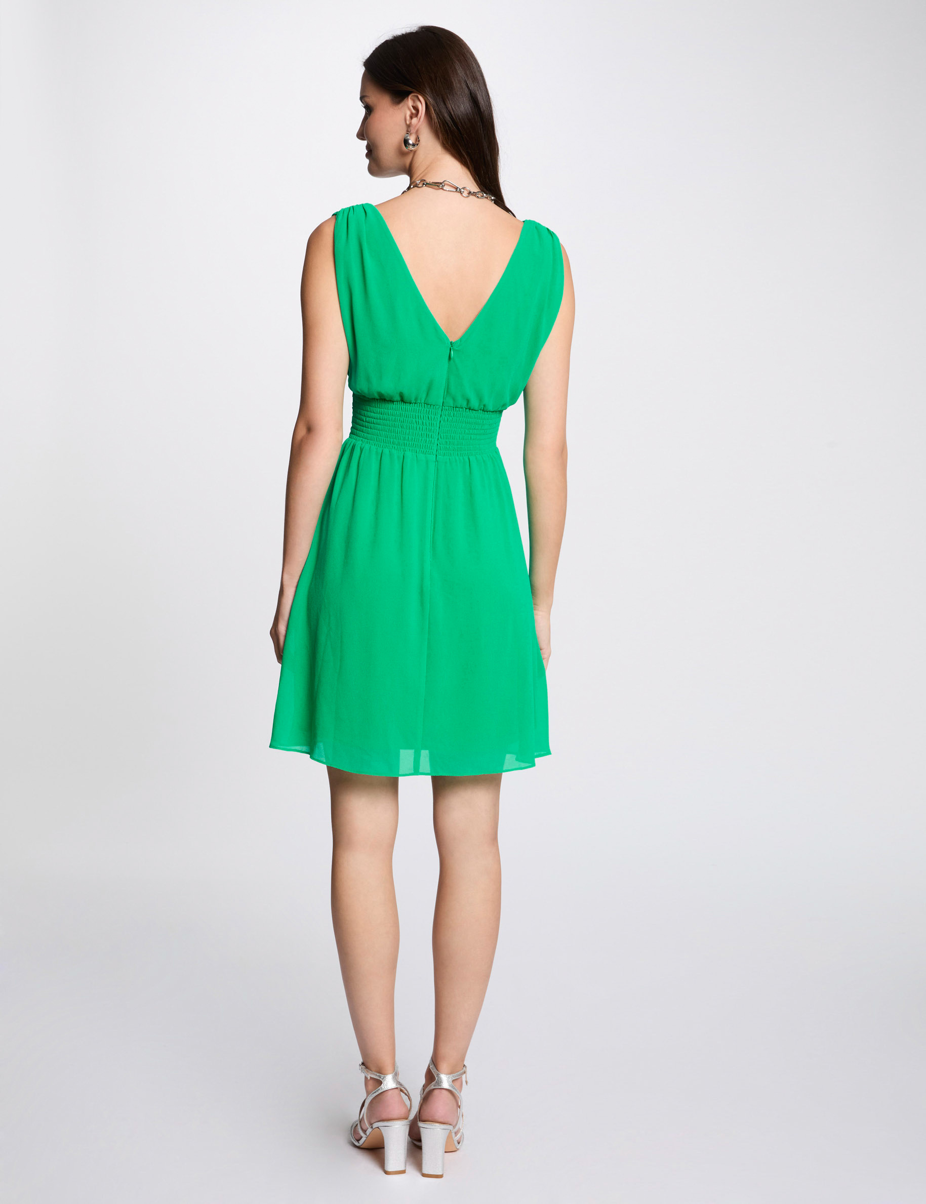 vestido corto acampanado verde emeralda mujer Vestido corto acampanado verde emeralda mujer