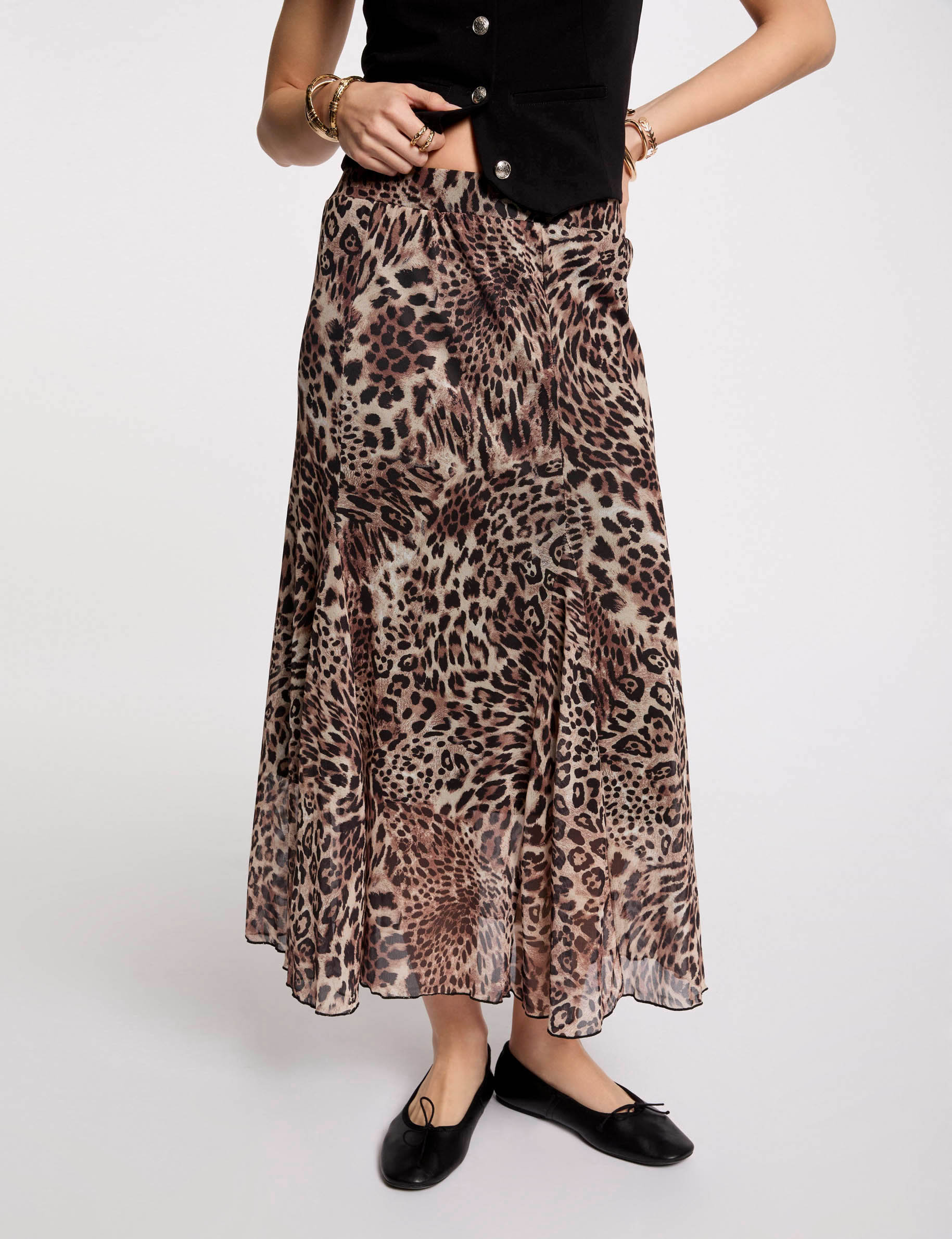 falda larga estampada multicolor mujer Falda larga estampada multicolor mujer
