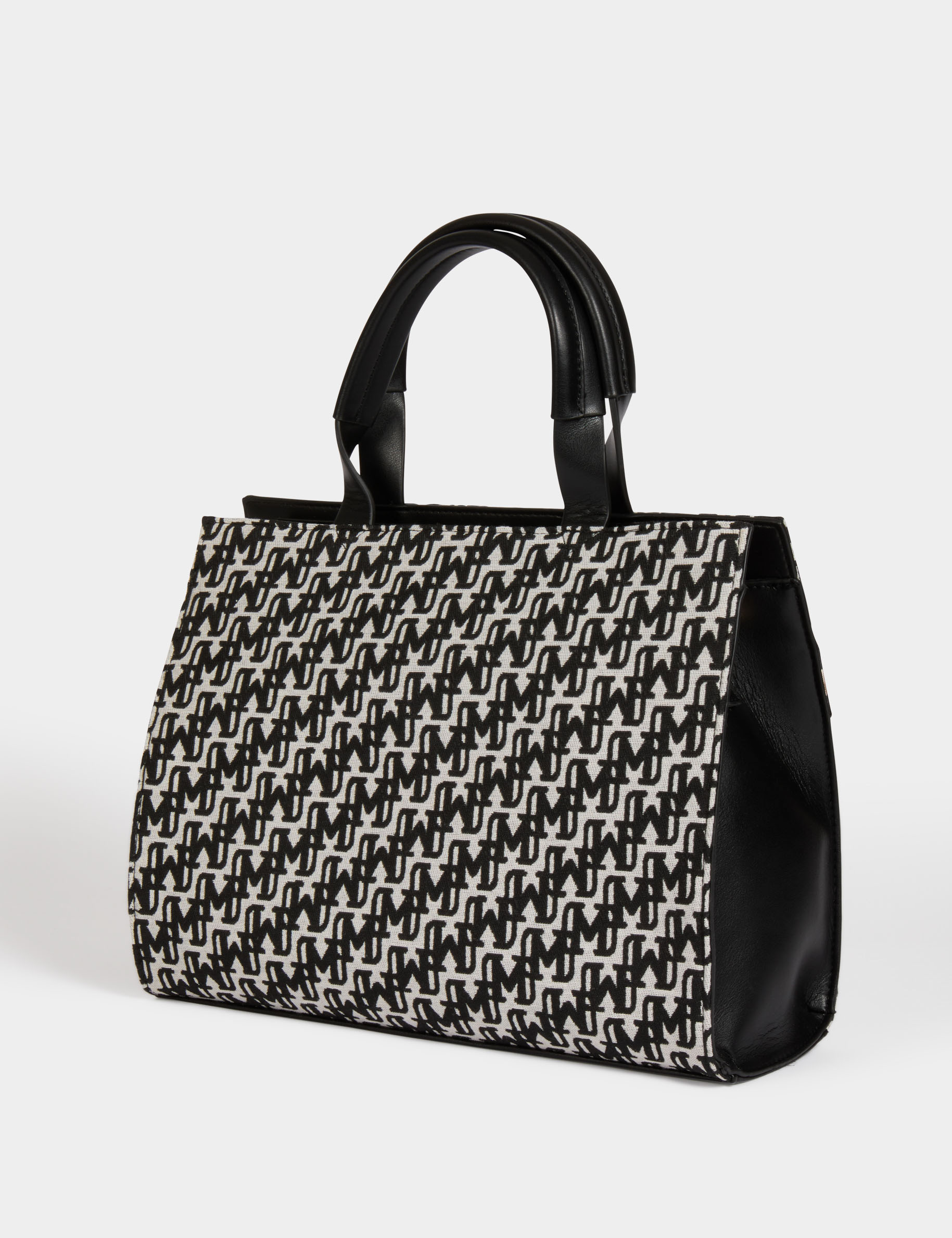 Bolso monogramado negro mujer