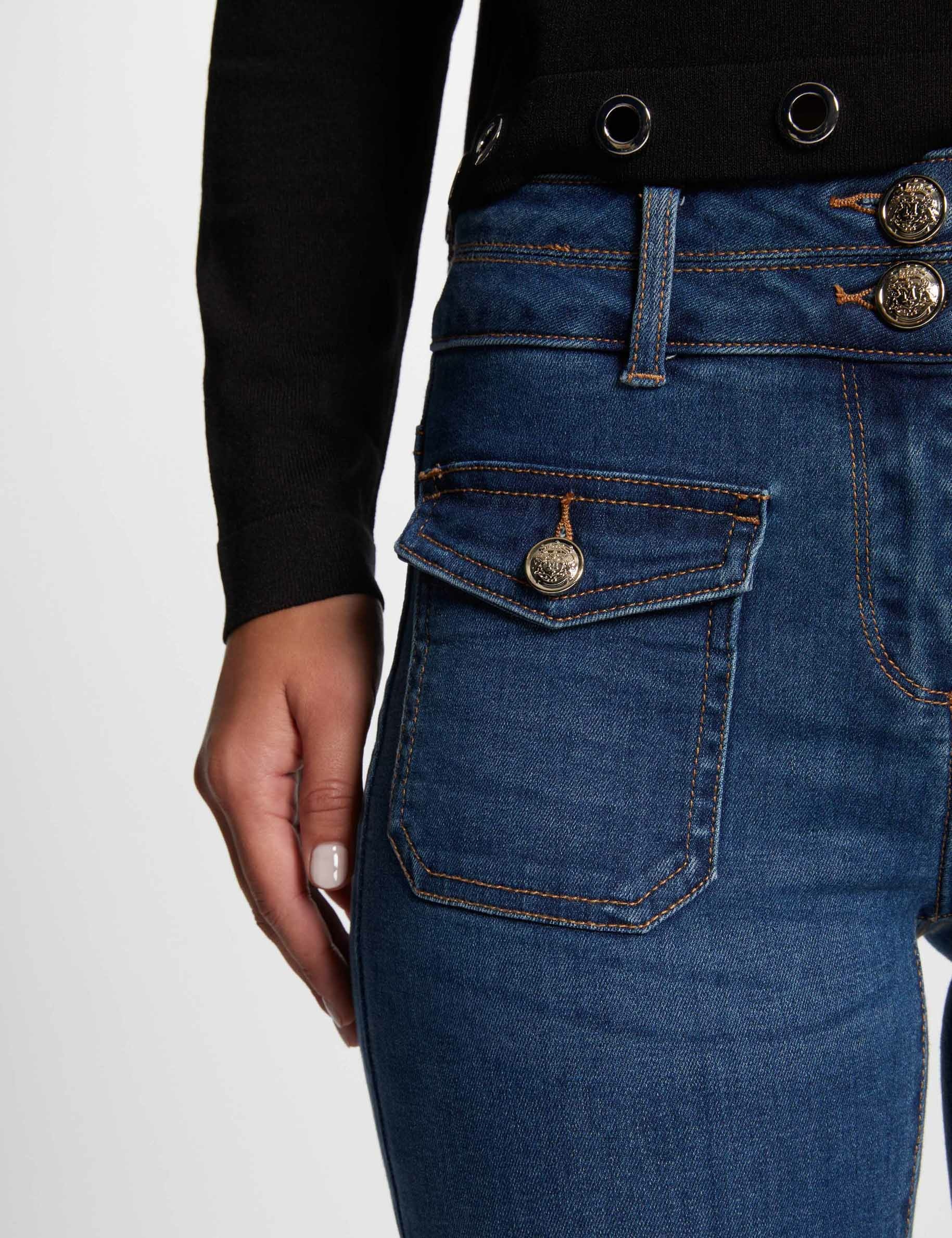 vaquero boot cut con bolsillos denim stone mujer Vaquero boot-cut con bolsillos denim stone mujer