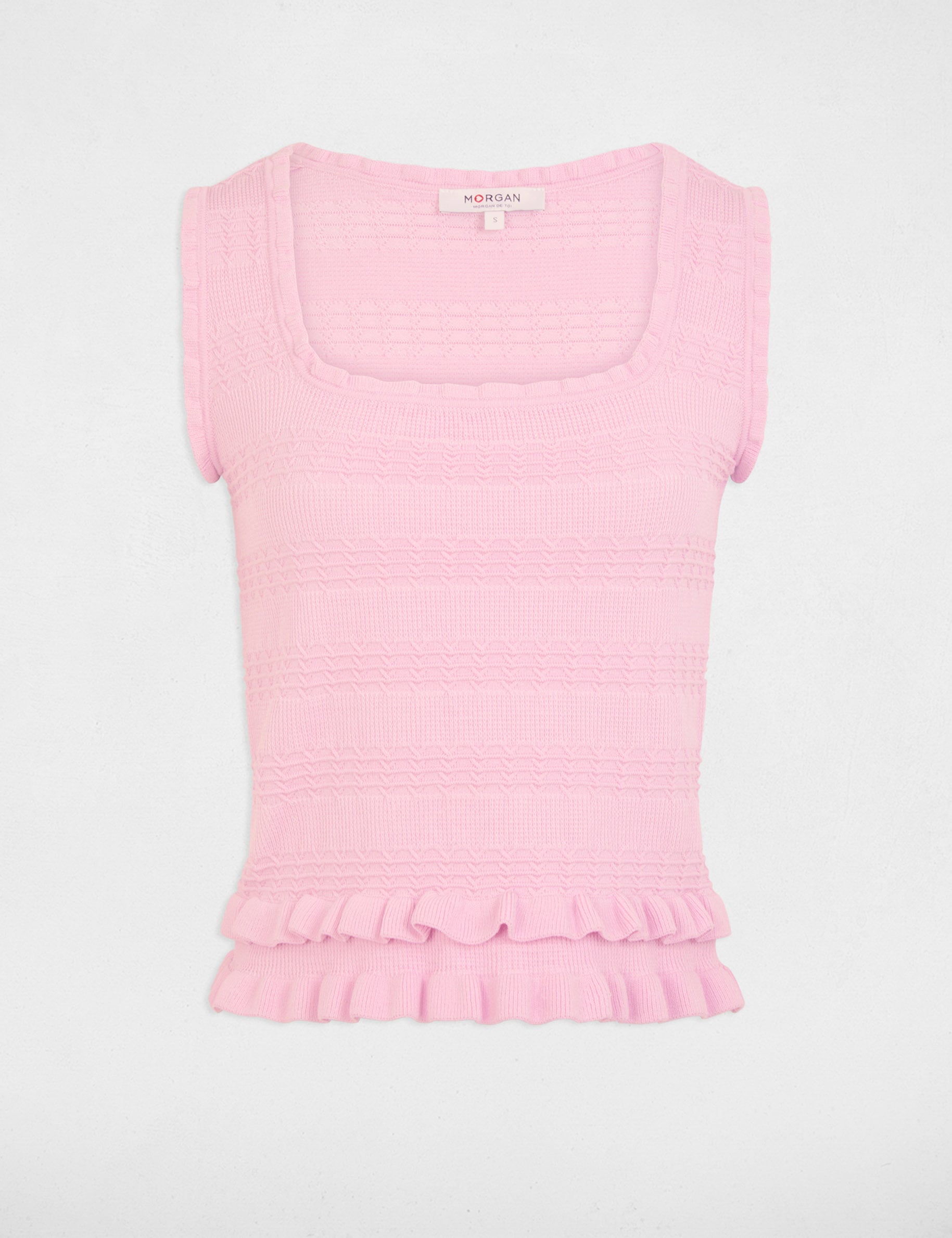 Jersey sin mangas ajustado rosa mujer