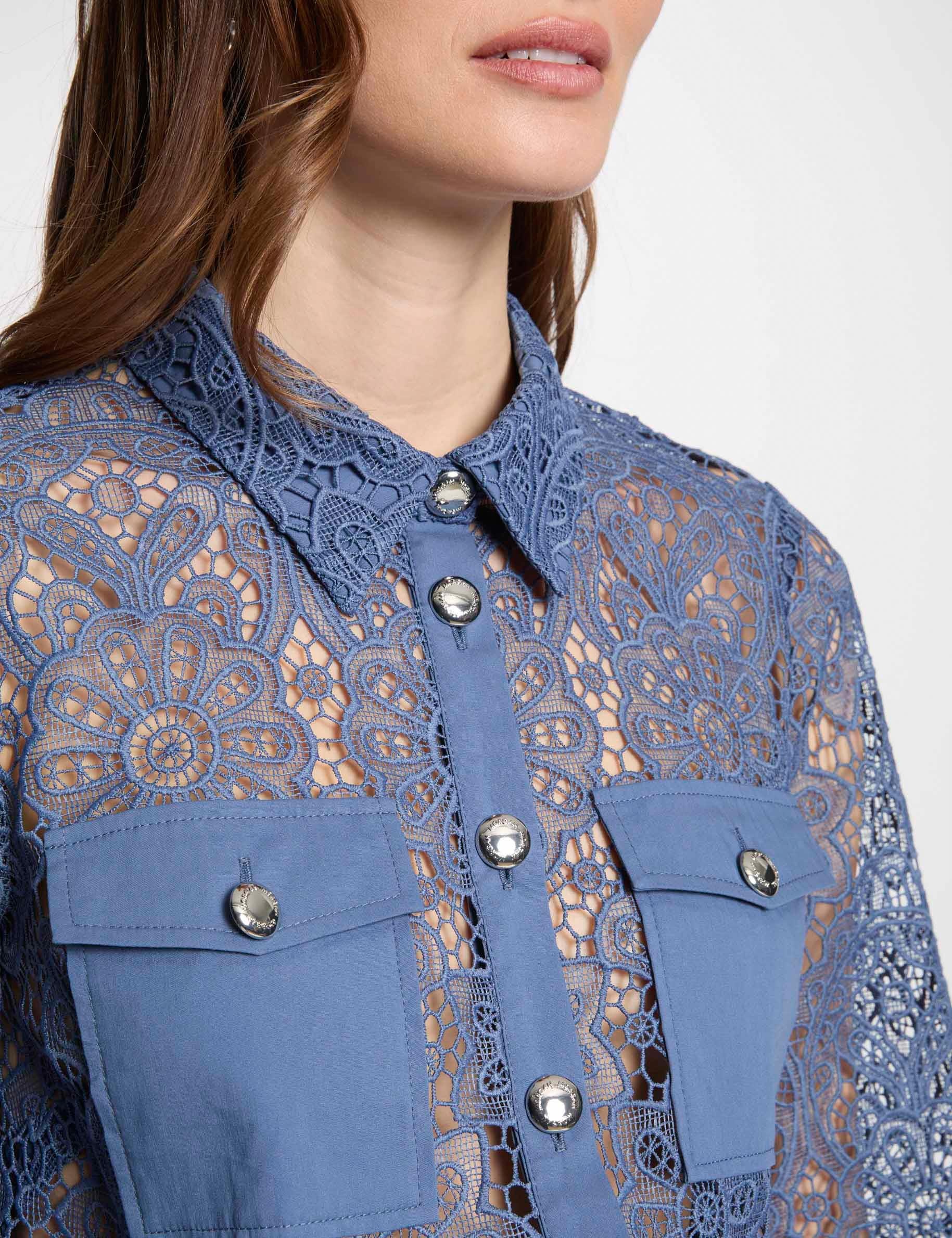 camisa manga larga bleu gris mujer Camisa manga larga bleu gris mujer