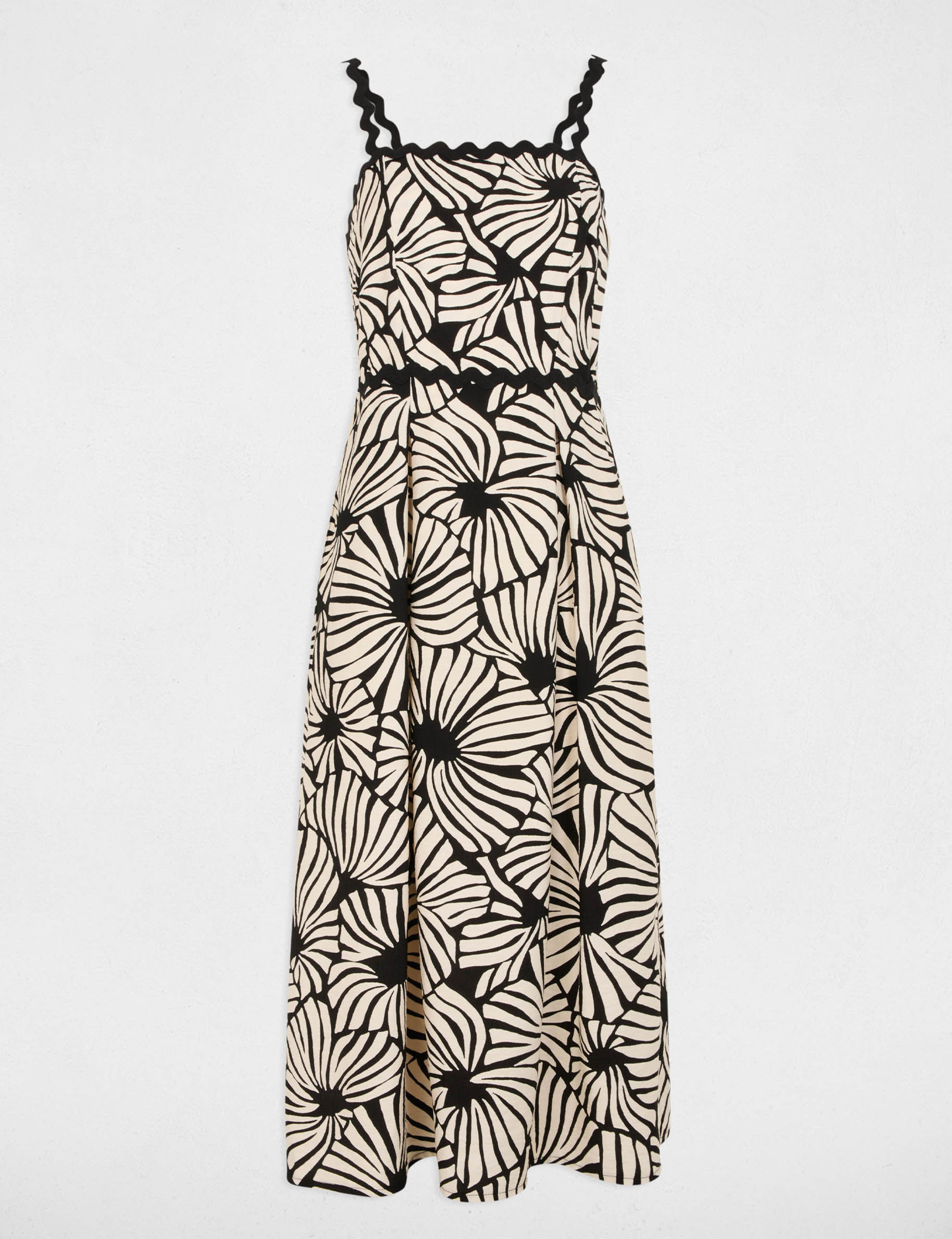 vestido midi recto estampado multicolor mujer Vestido midi recto estampado multicolor mujer