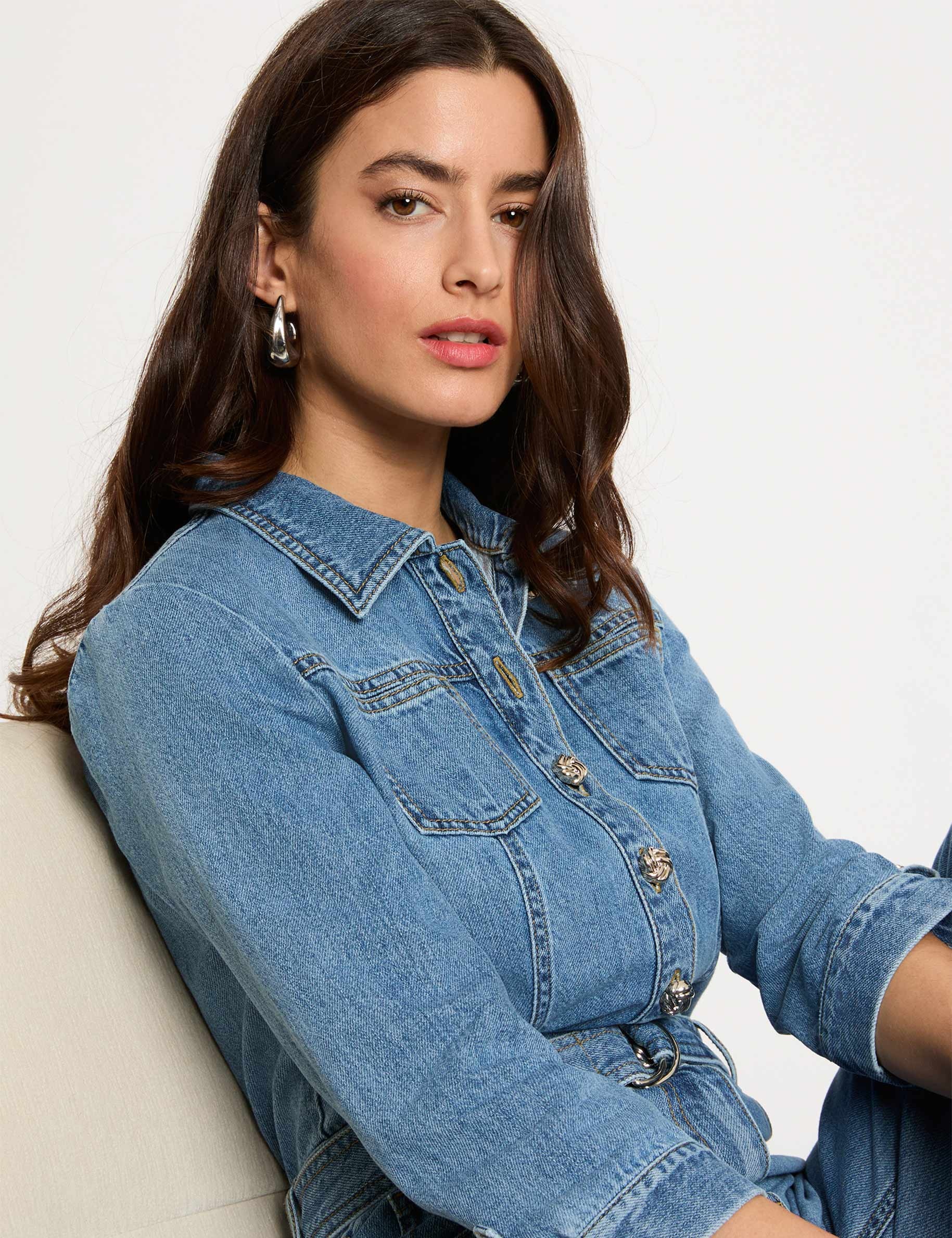 Mono vaquero piernas anchas denim stone mujer