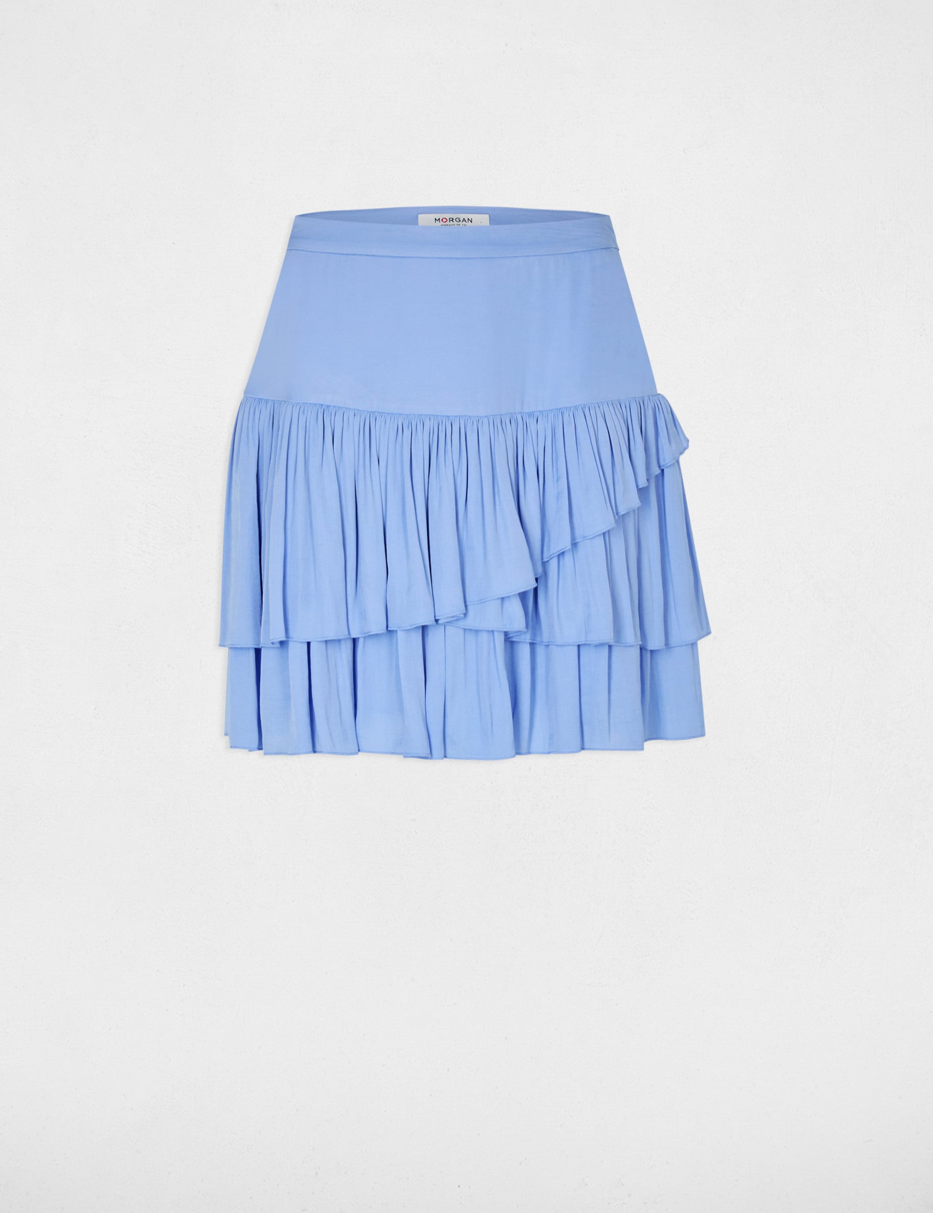 Falda corta ajustada azul mujer