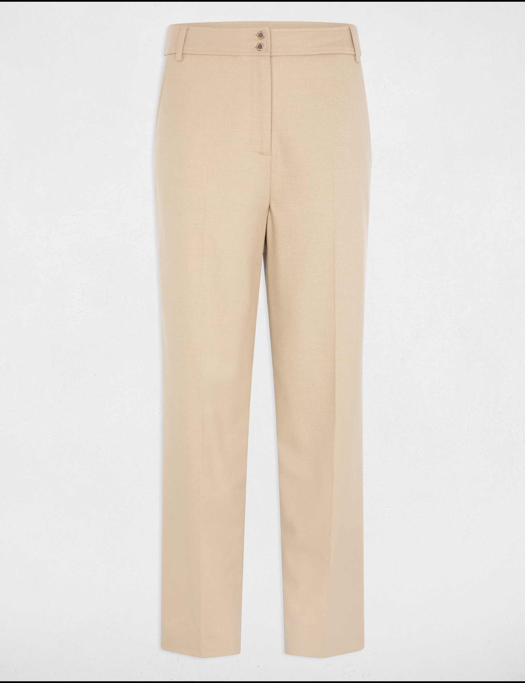 pantalon recto marron clair mujer Pantalón recto marron clair mujer