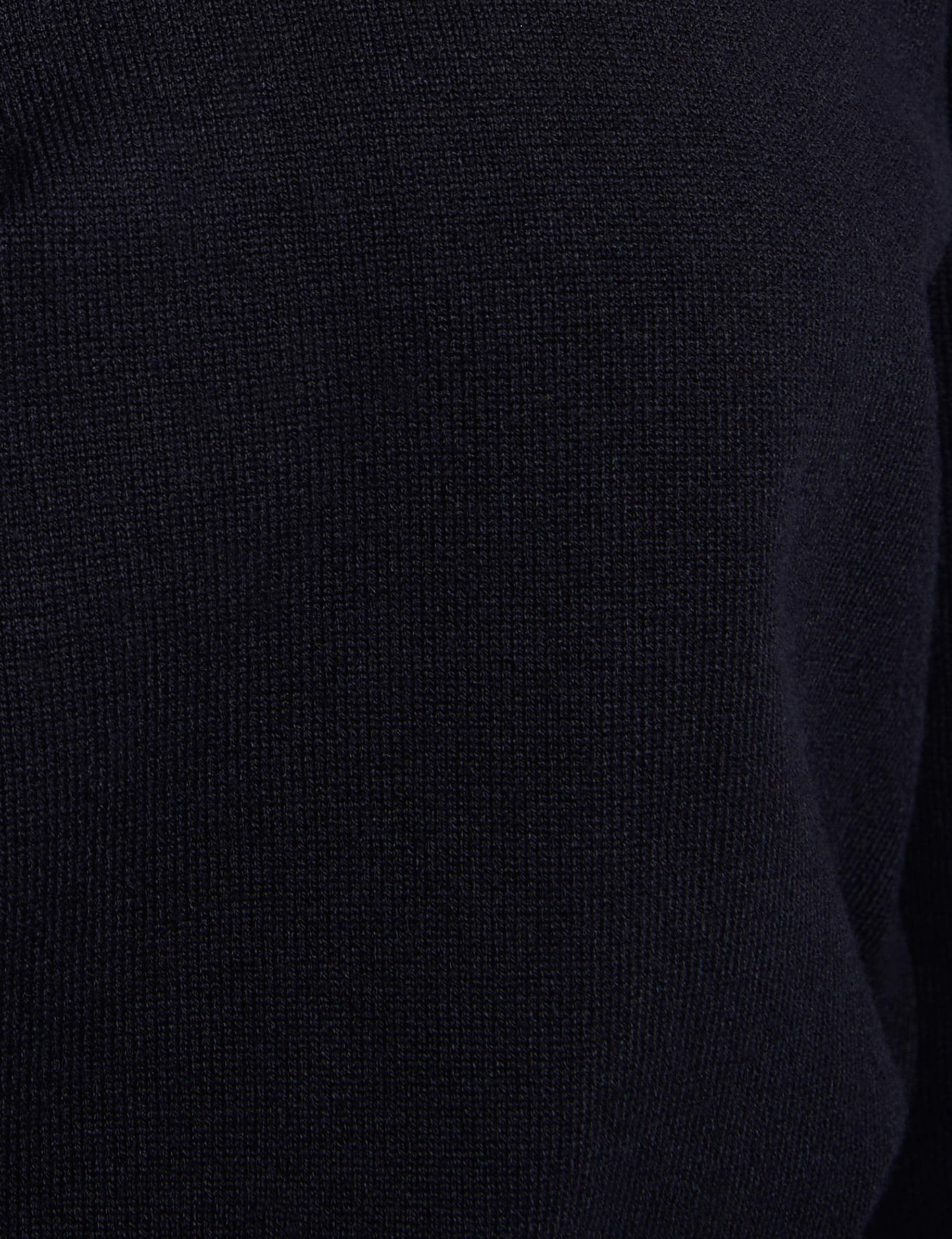 Jersey con cuello de camisa azul marino mujer