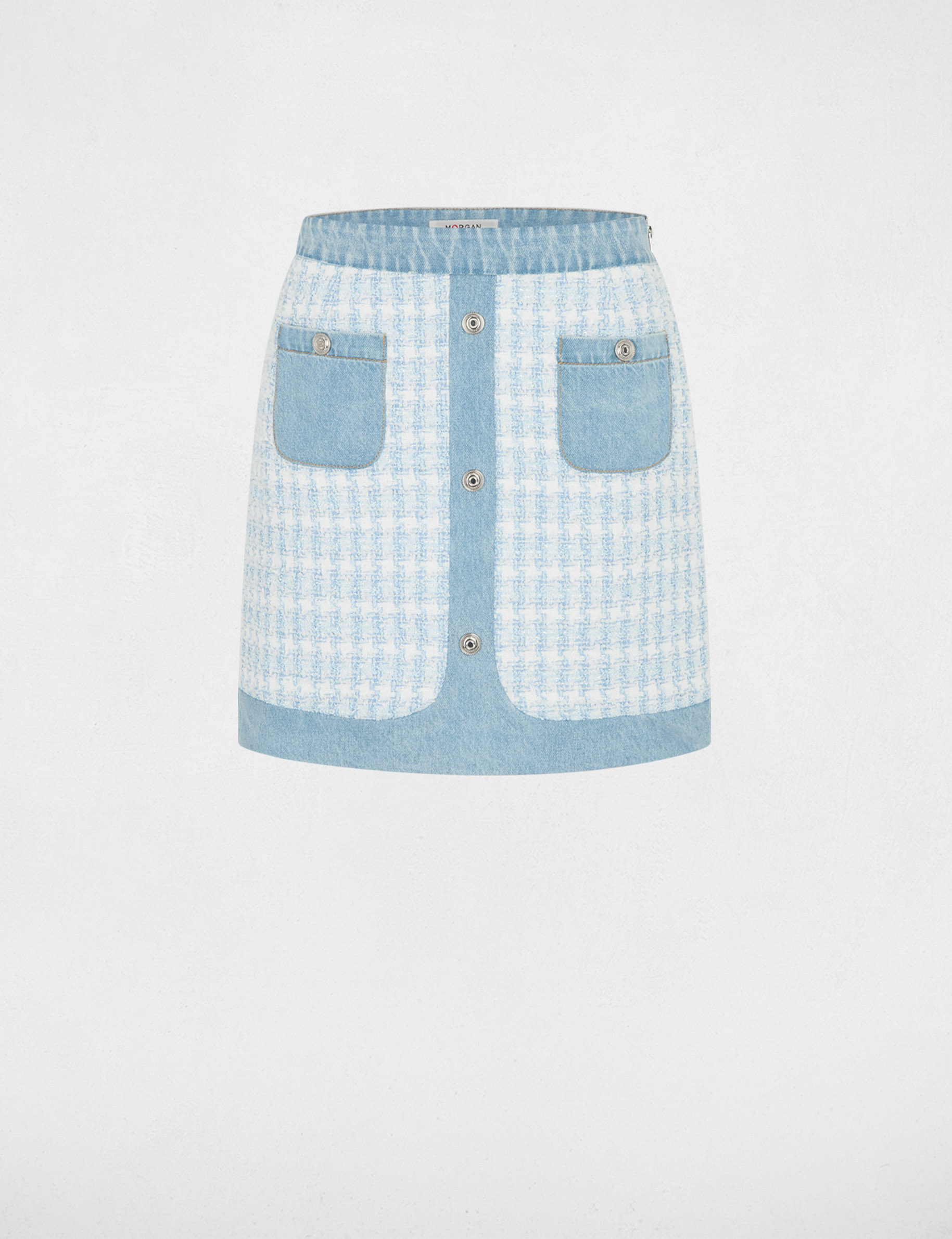 Falda corta ajustada azul cielo mujer