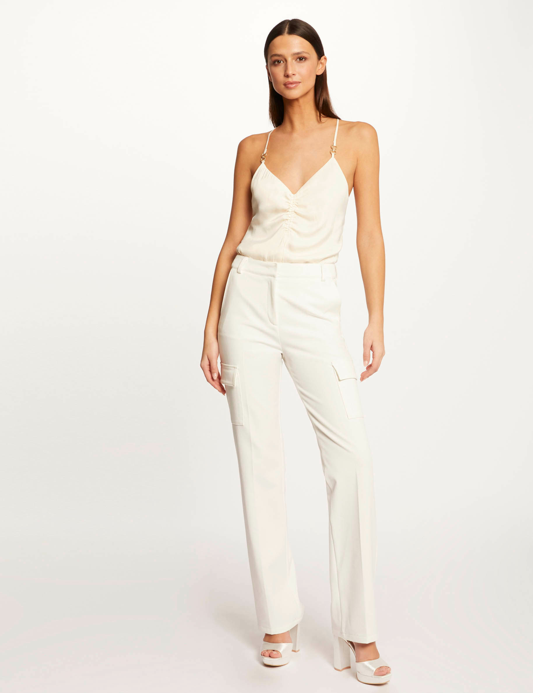 Top tirantes finos con fruncidos mujer Top tirantes finos con fruncidos mujer