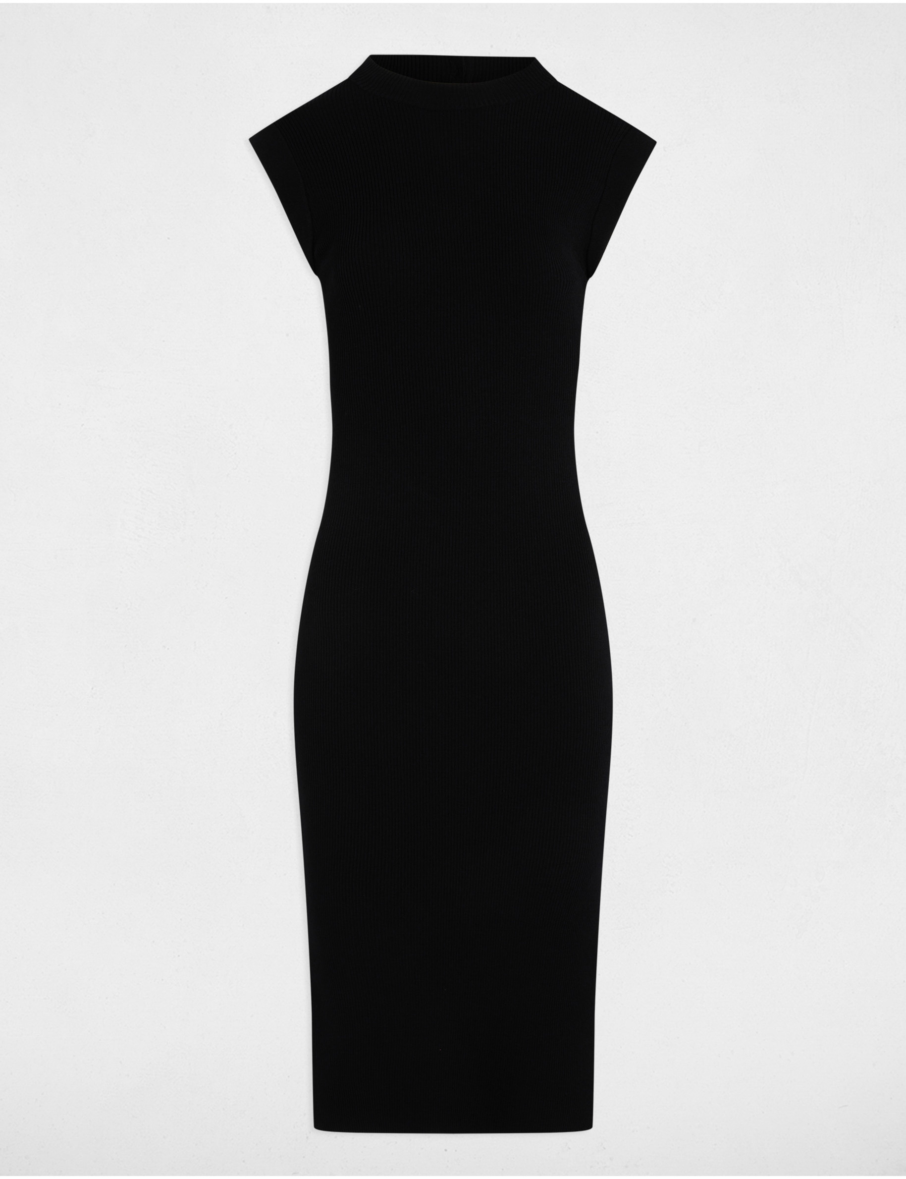 vestido punto corto ajustado negro mujer Vestido punto corto ajustado negro mujer