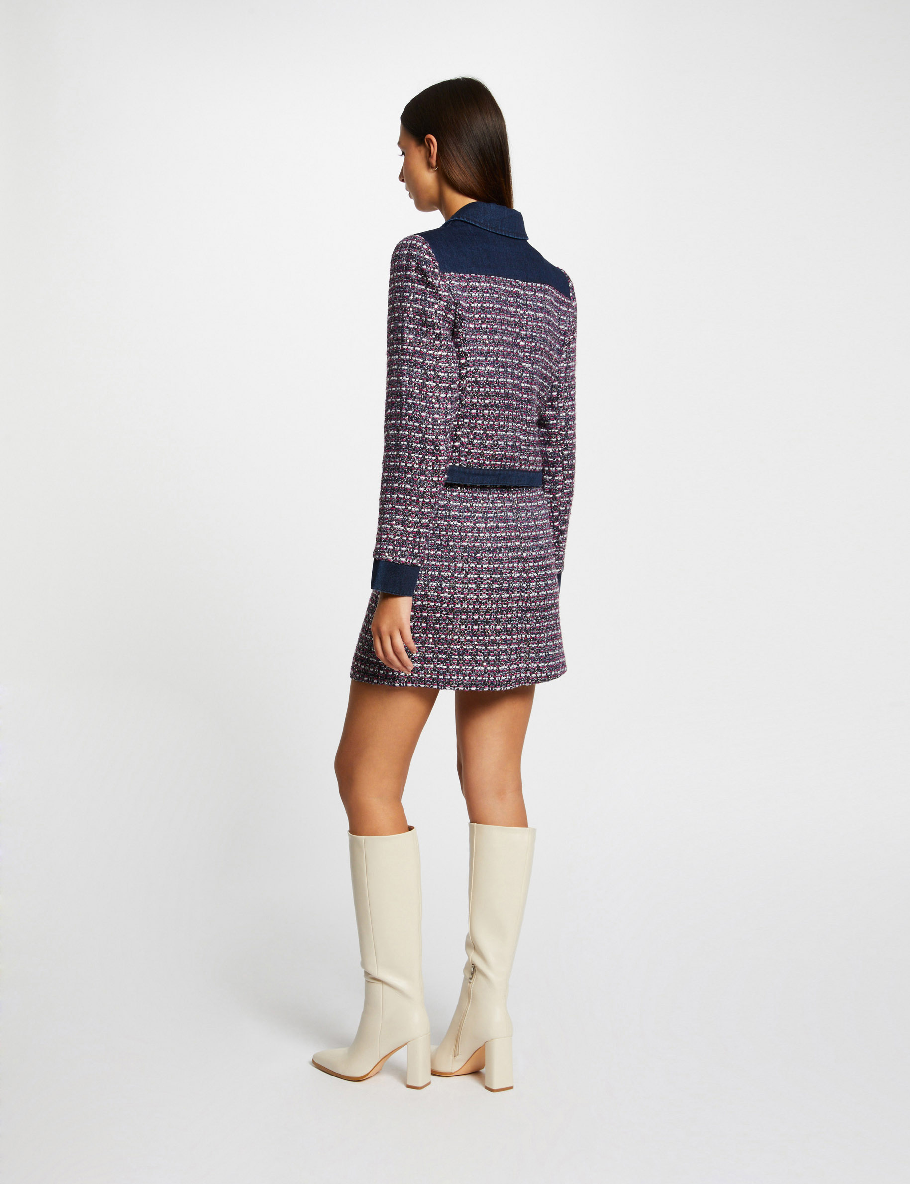 chaqueta recta con detalles vaquero multico mujer Chaqueta recta con detalles vaquero multico mujer