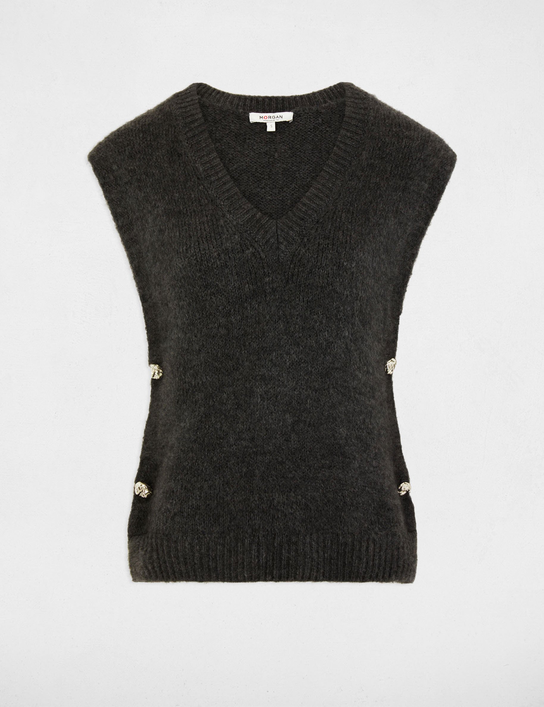 jersey sin mangas gris oscuro mujer Jersey sin mangas gris oscuro mujer