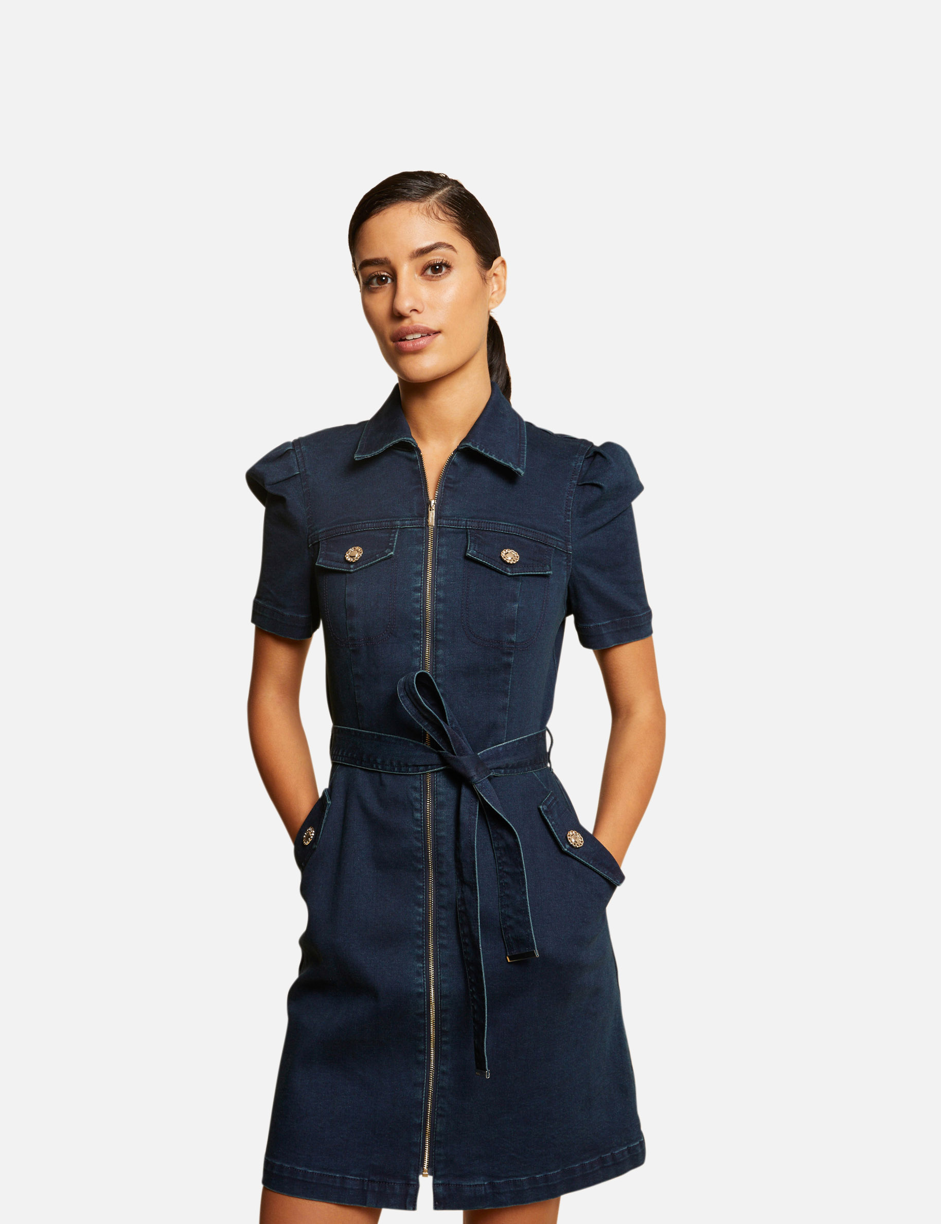 Vestido recto vaquero con cremallera vaquero sin tratar mujer Vestido recto vaquero con cremallera vaquero sin tratar mujer