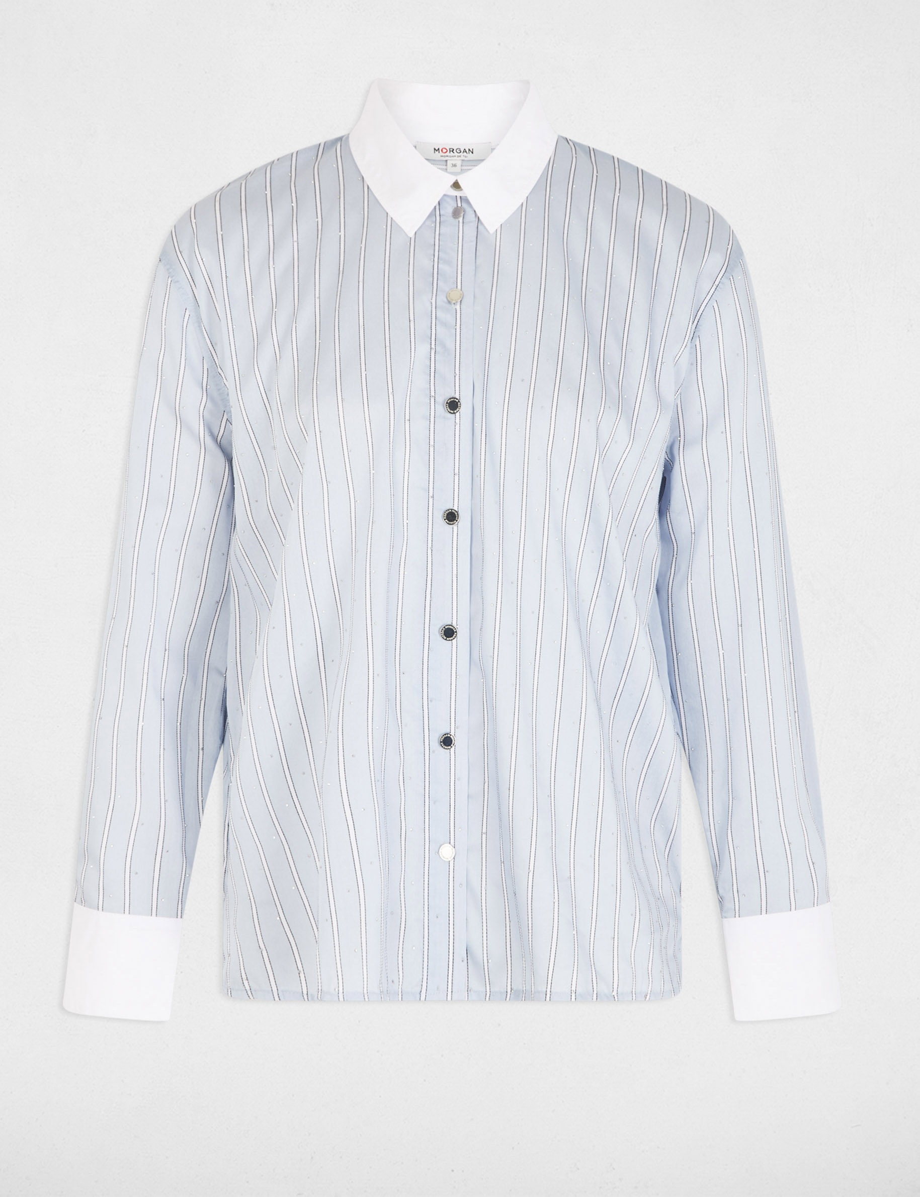 Camisa oversize de rayas multicolor mujer