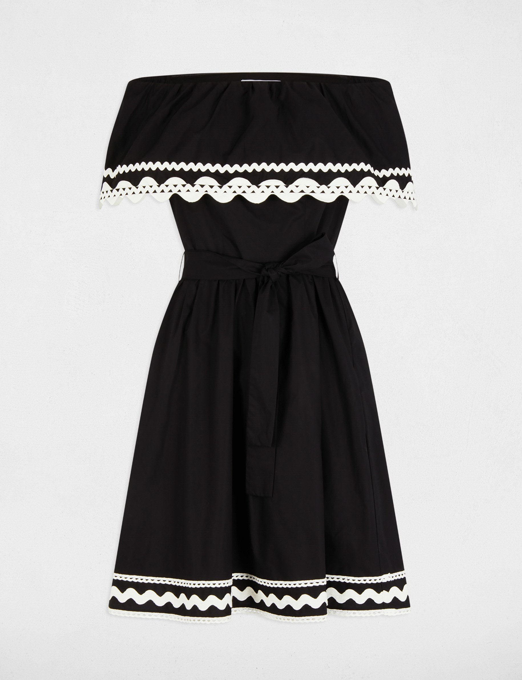 vestido corto evase negro mujer Vestido corto evasé negro mujer