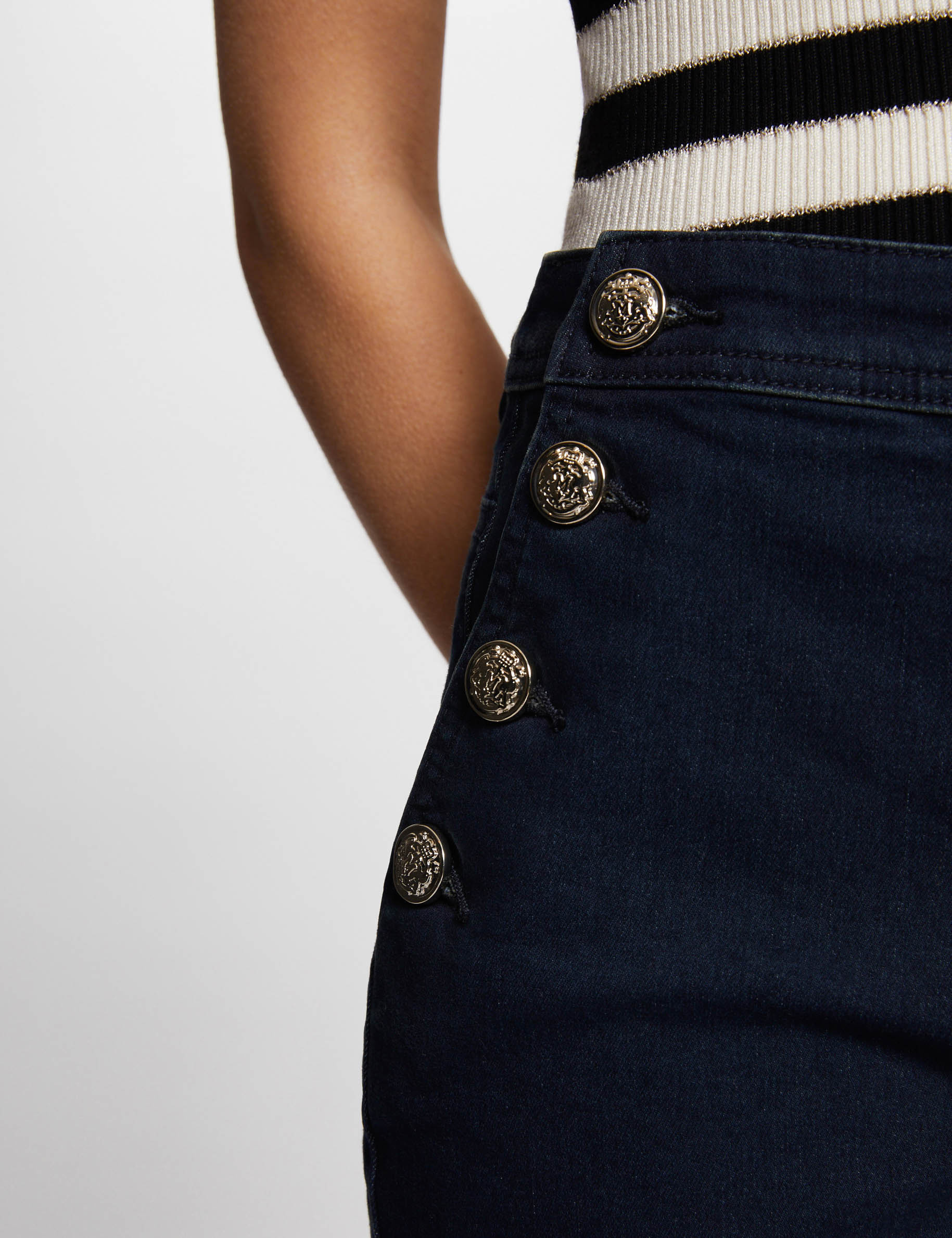 Short vaquero ajustado denim azul mujer