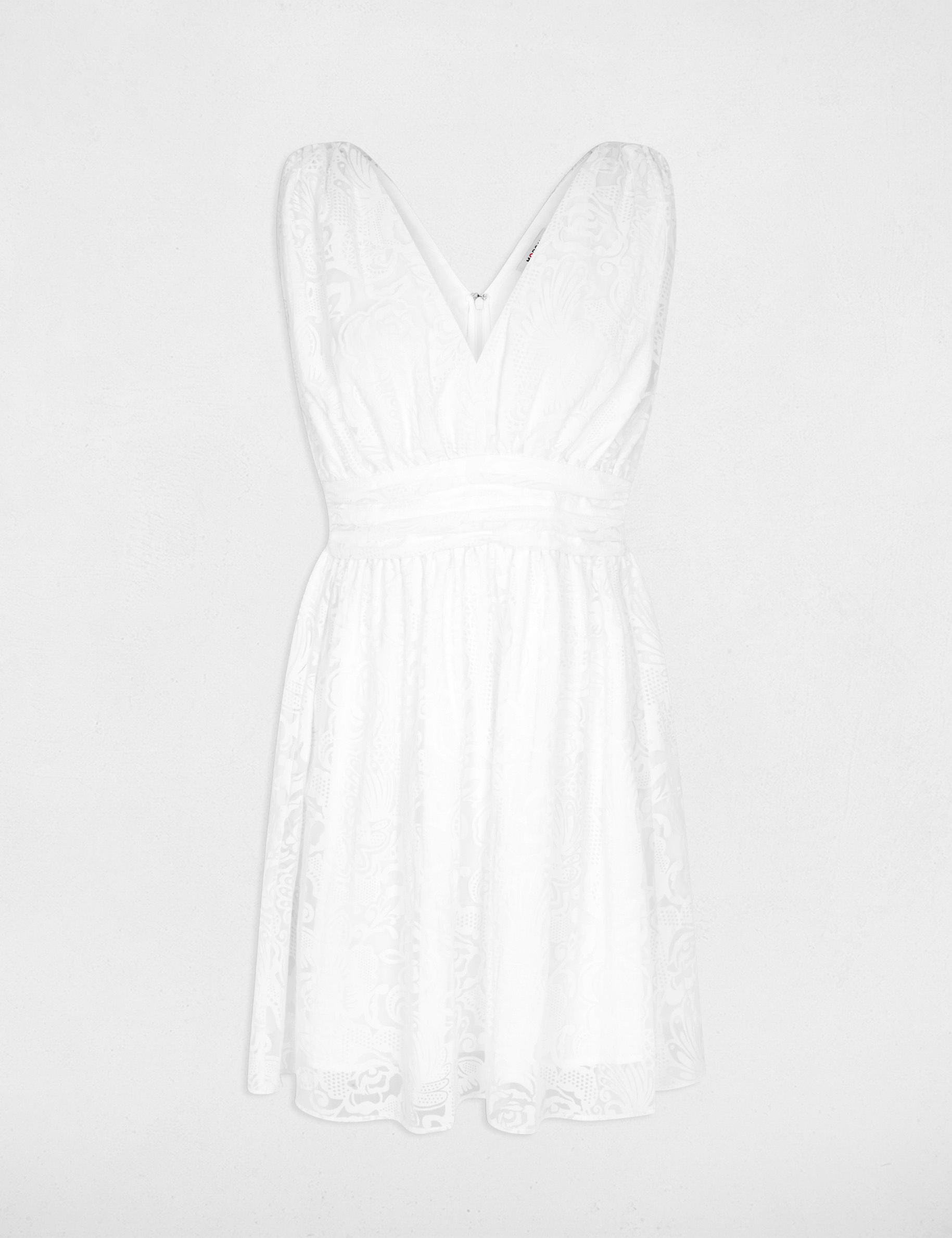 Dress Vestido Jacquard Blanco Vestido Mini Blissful Moments Jacquard Blanco Fashion  Nova
