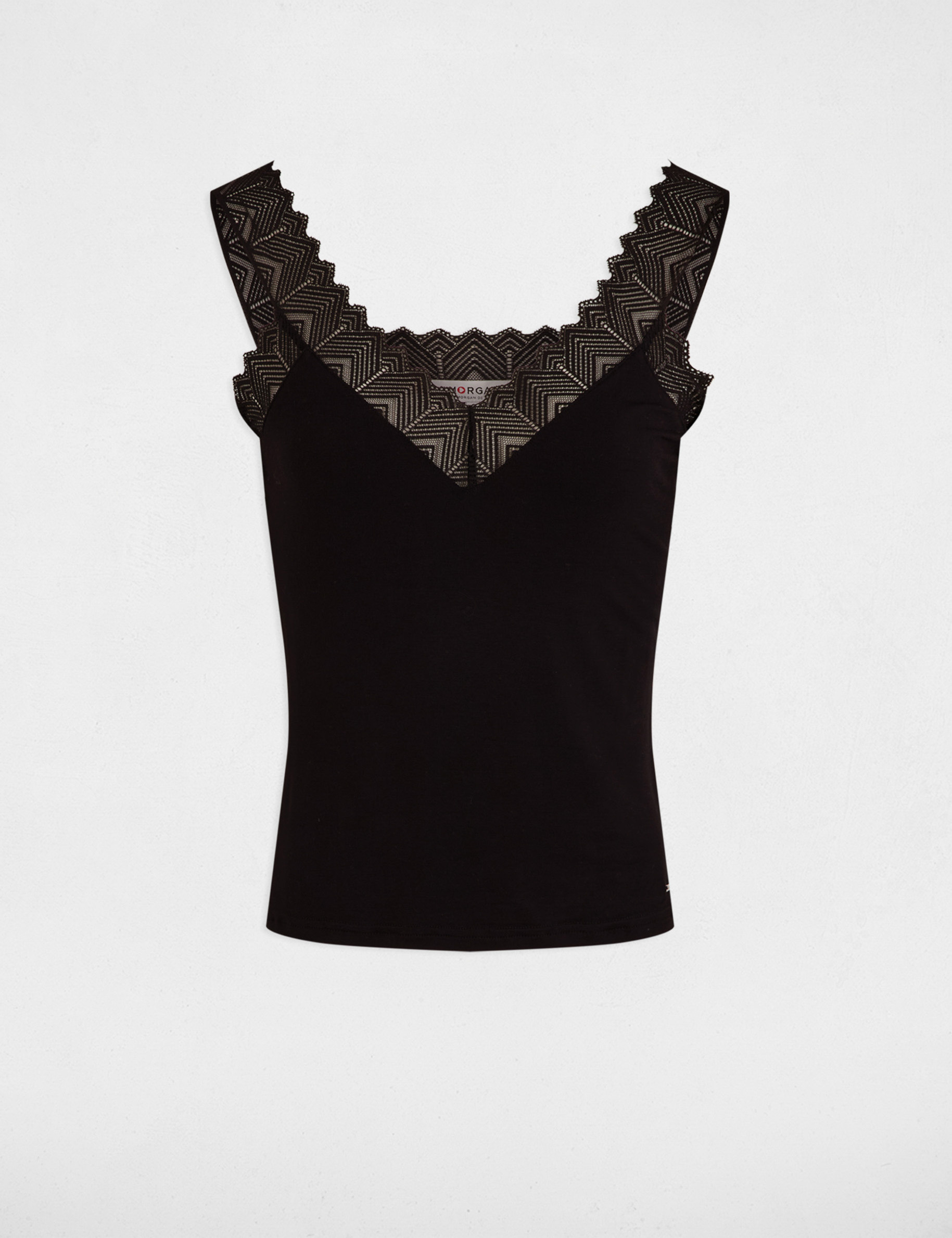 Top con encaje negro mujer