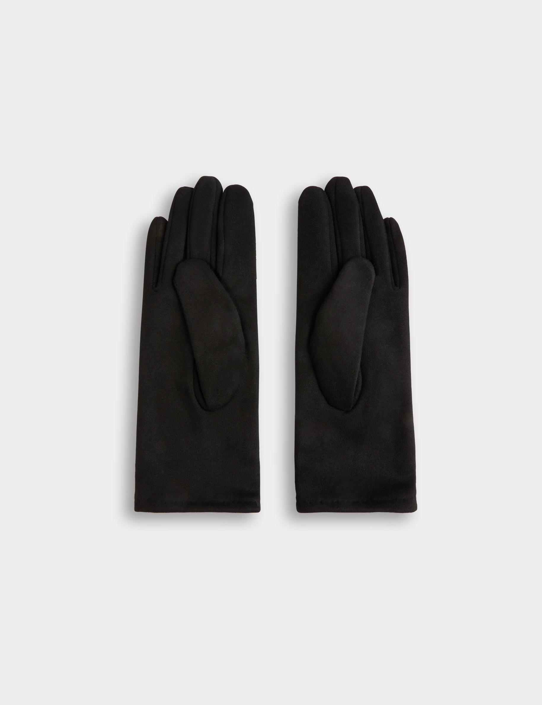 Guantes de ante con strass negro mujer