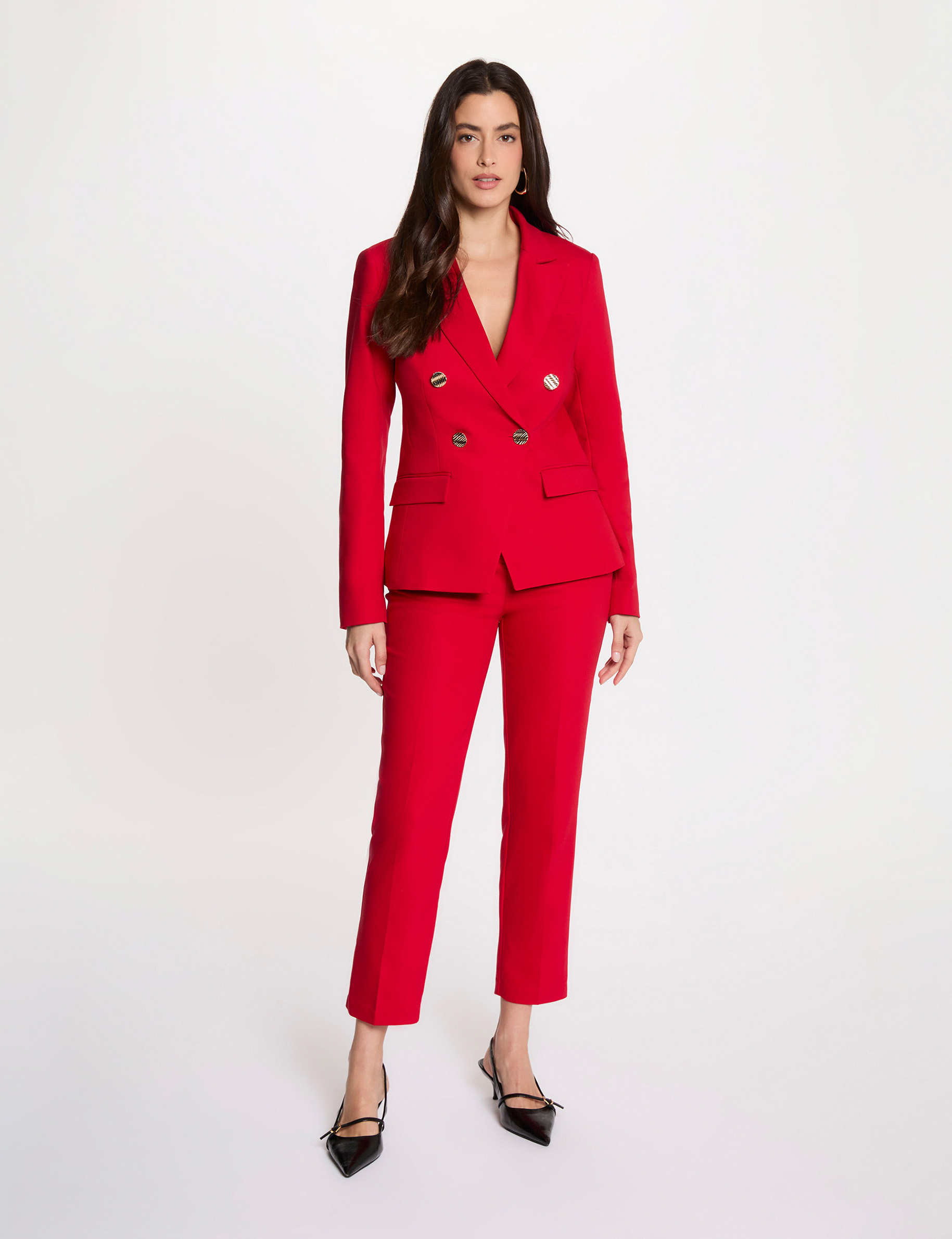 Americana doble botonadura rojo mujer