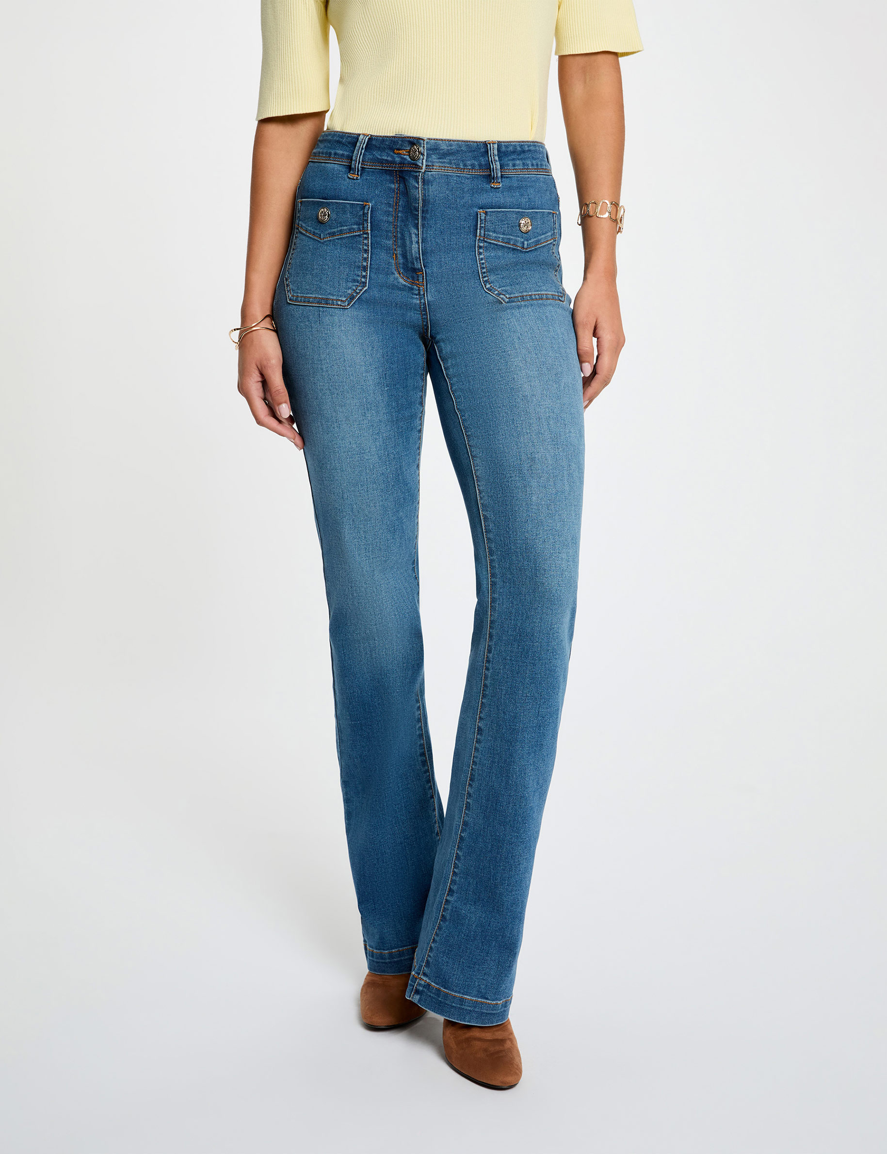 Vaqueros bootcut denim stone mujer