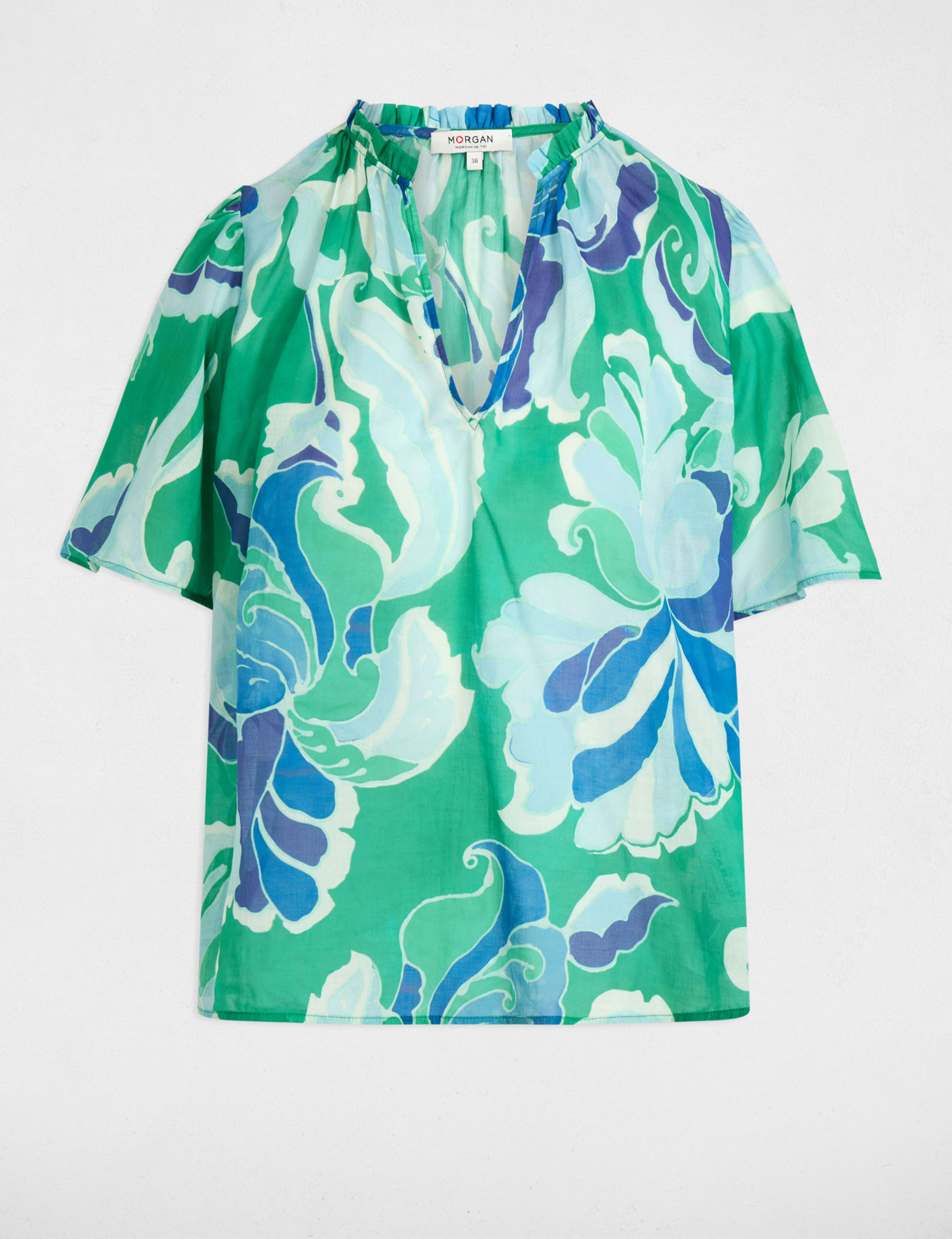 blusa manga corta multicolor mujer Blusa manga corta multicolor mujer