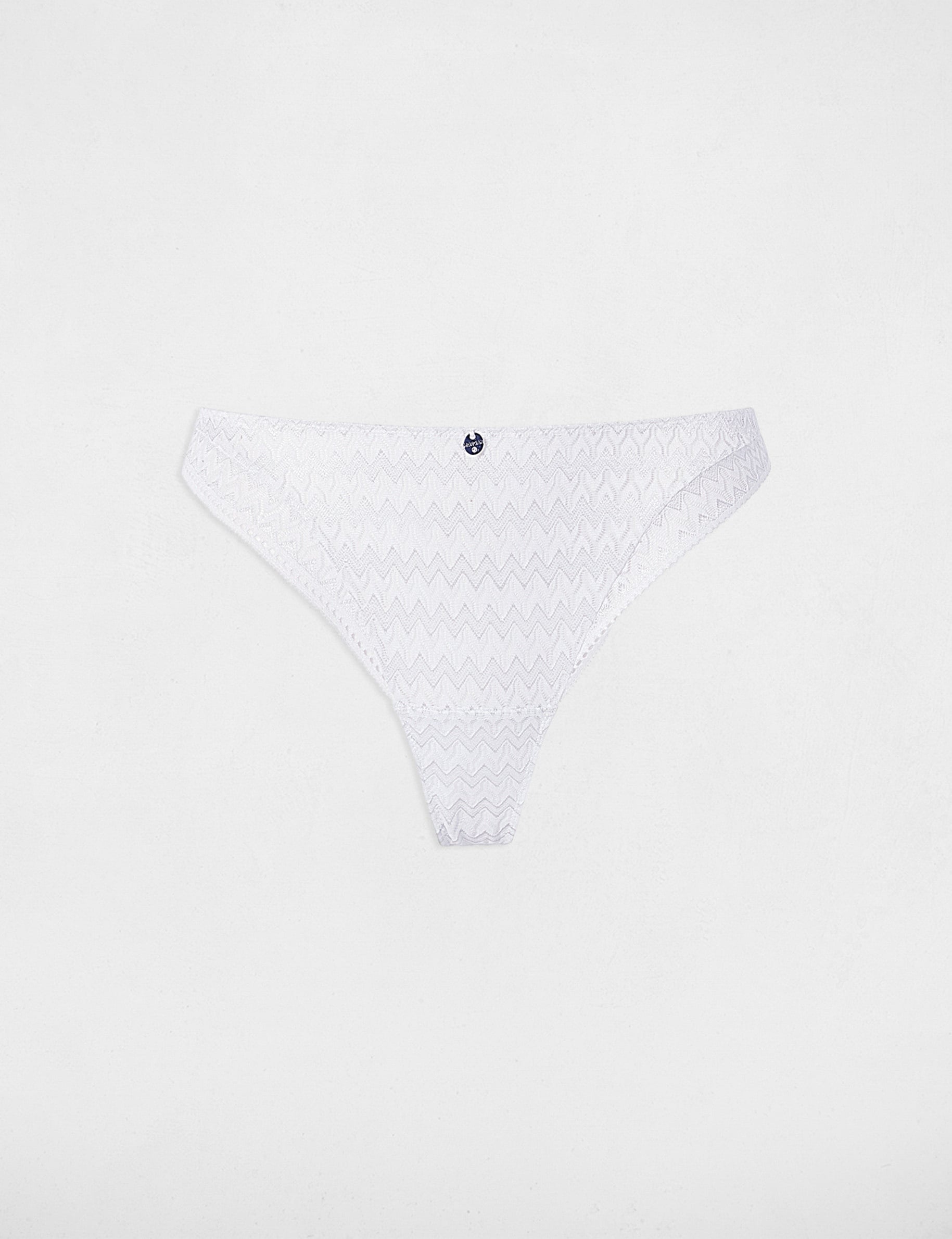 Tanga de encaje blanco mujer