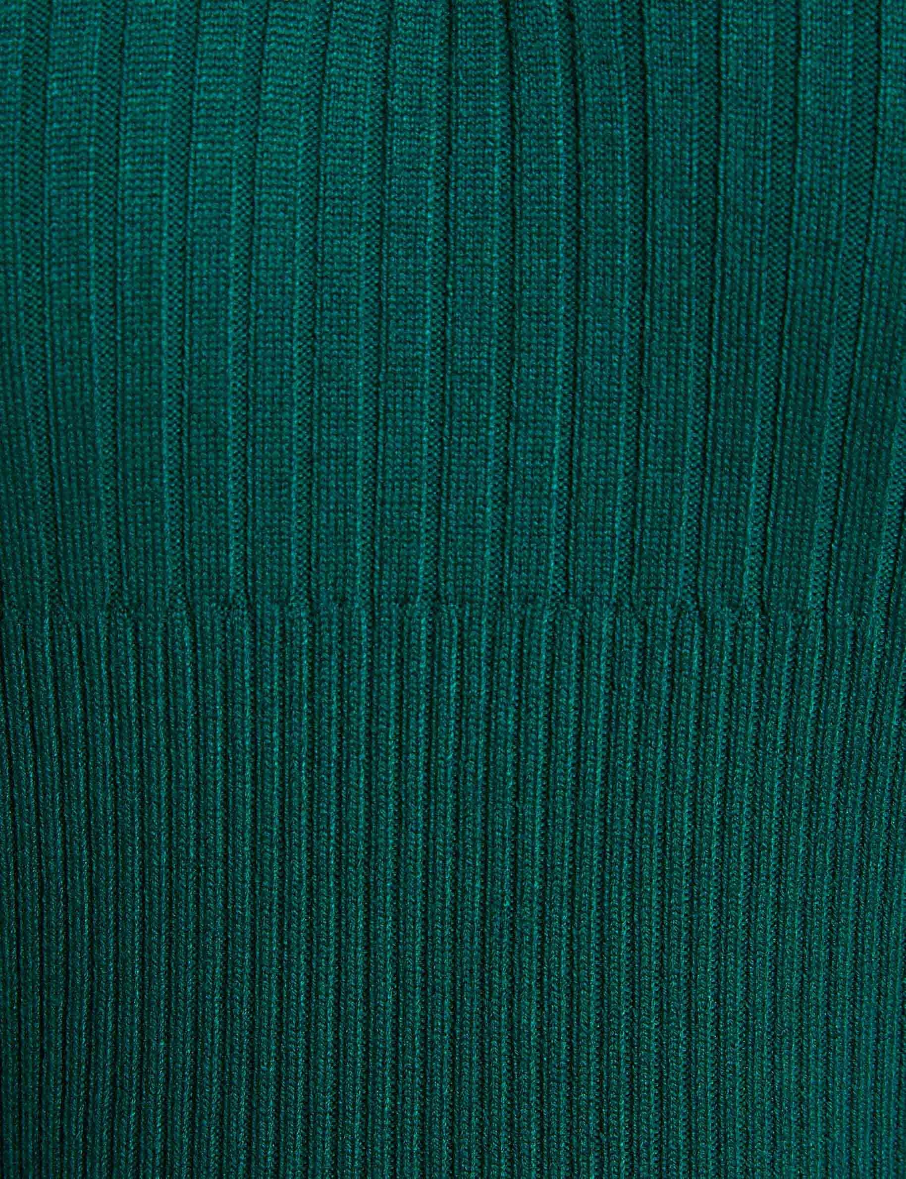 Jersey con cuello vuelto verde mujer